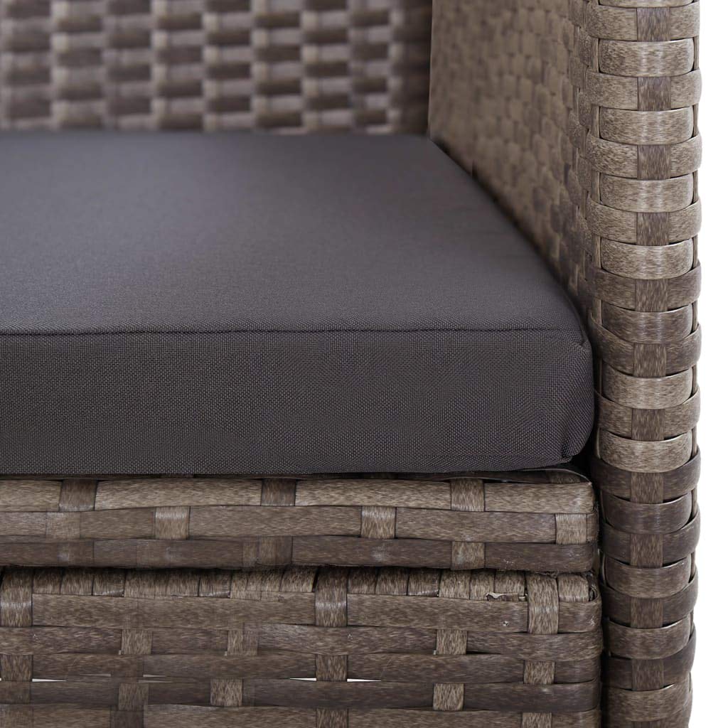 FAMIROSA 2-Piece Outdoor Patio Chairs Set with Cushions - Gray Poly Rattan Furniture for Garden, Poolside, Deck & Backyard Relaxation
