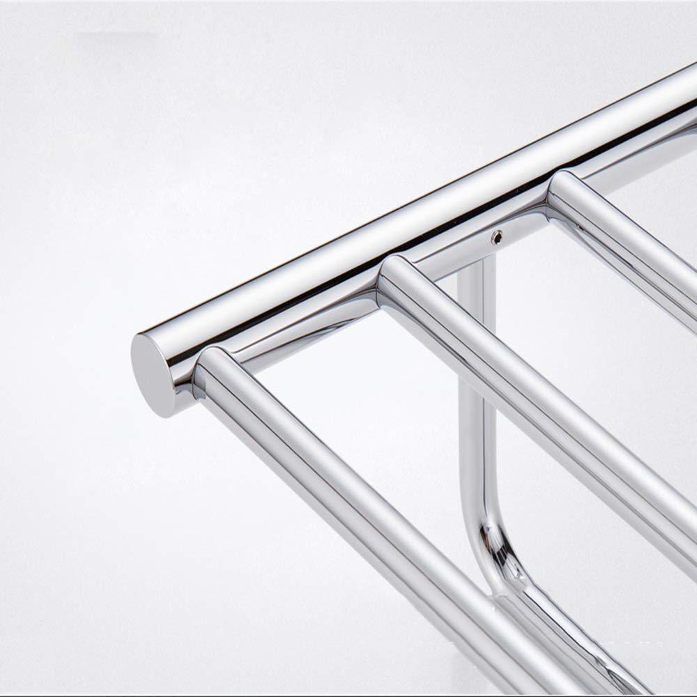 Brass Anti-Rust Double Shelf Towel Rack with Wall Mount Bars - Bathroom & Hotel Towel Holder for Lavatory Storage (Plated Finish) | Perfect for Spa, Guest Rooms & Home Bath Organization