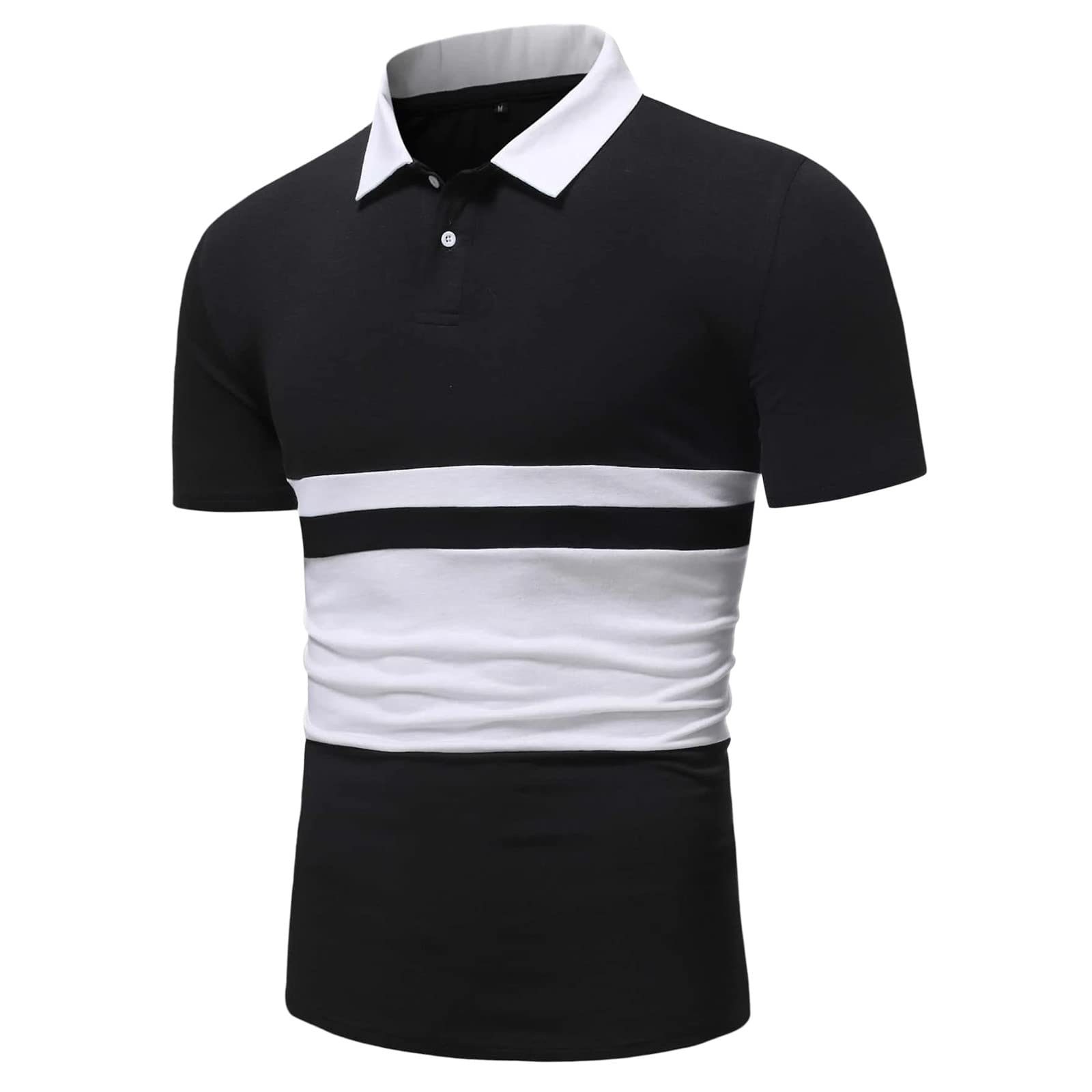 Men's Short Sleeve Button Down Dress Shirts 2022 - Summer Business Casual Formal Shirt with Color Block Design, Regular Fit - Perfect for Office Wear, Weddings & Summer Events