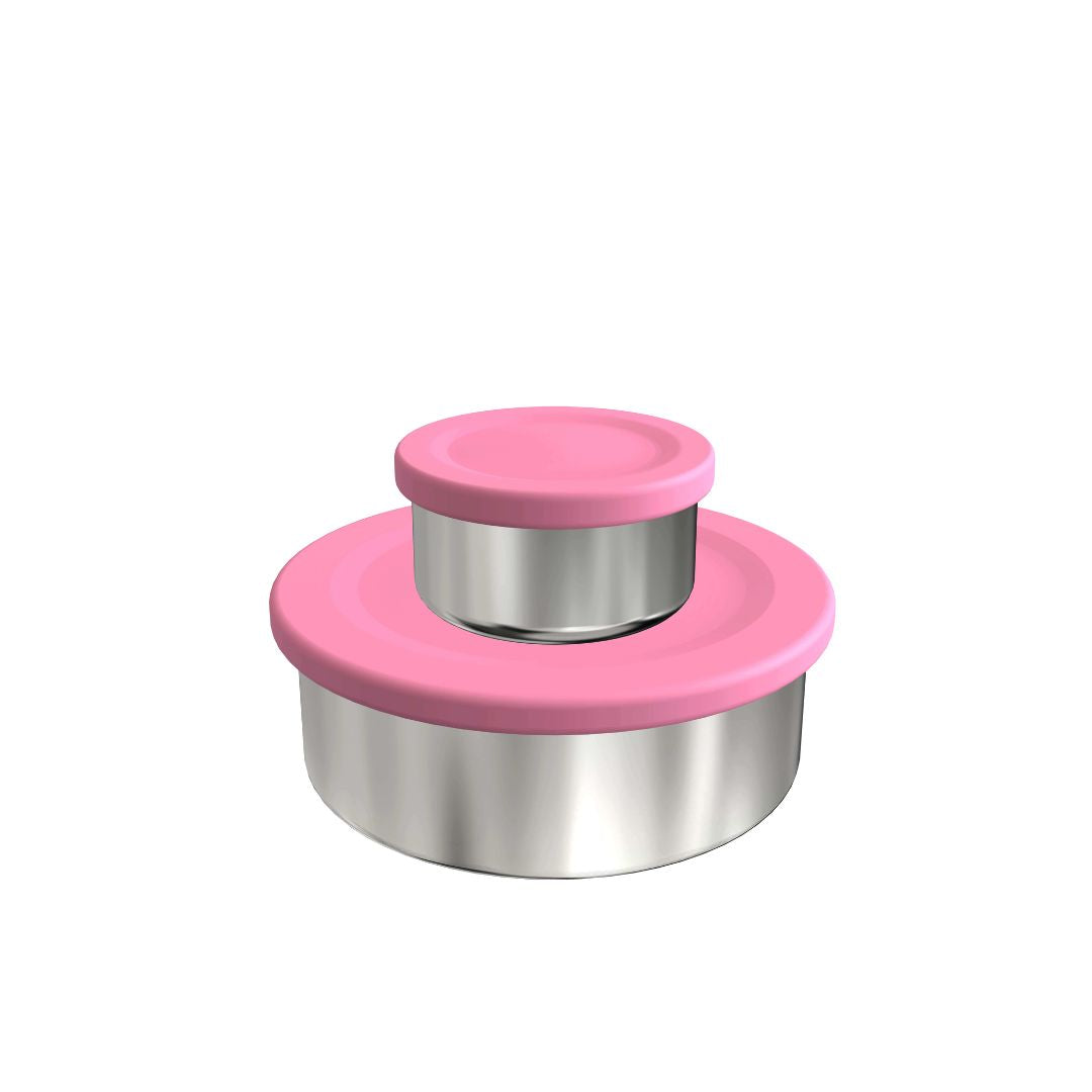 EcoCocoon 2-Pack Reusable Snack Containers - BPA-Free, Leak-Proof Food Storage Pots in Pink Rose | Perfect for School Lunches, Picnics & Meal Prep