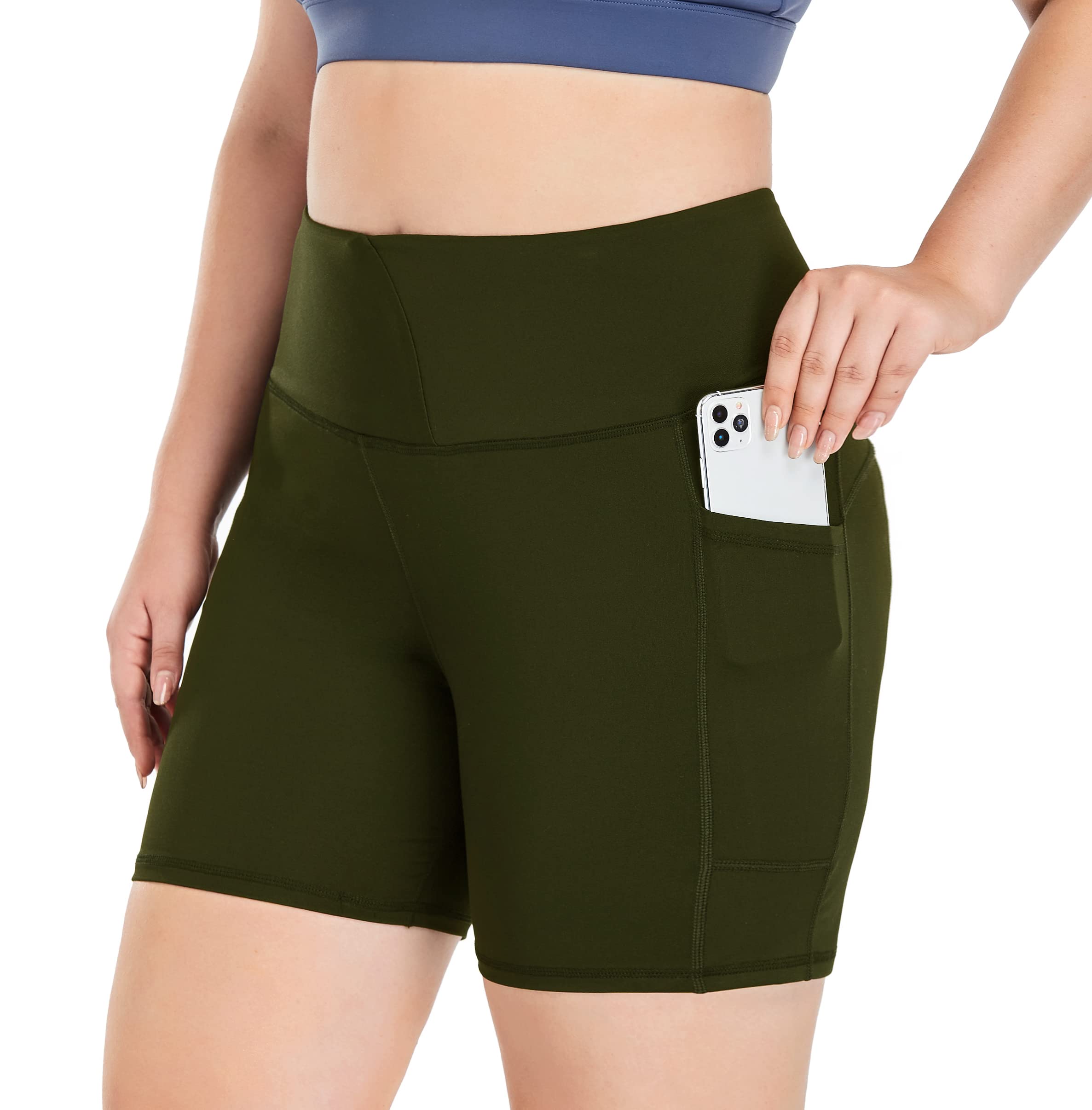 ZERDOCEAN Women's Plus Size High Waist Biker Shorts - 8