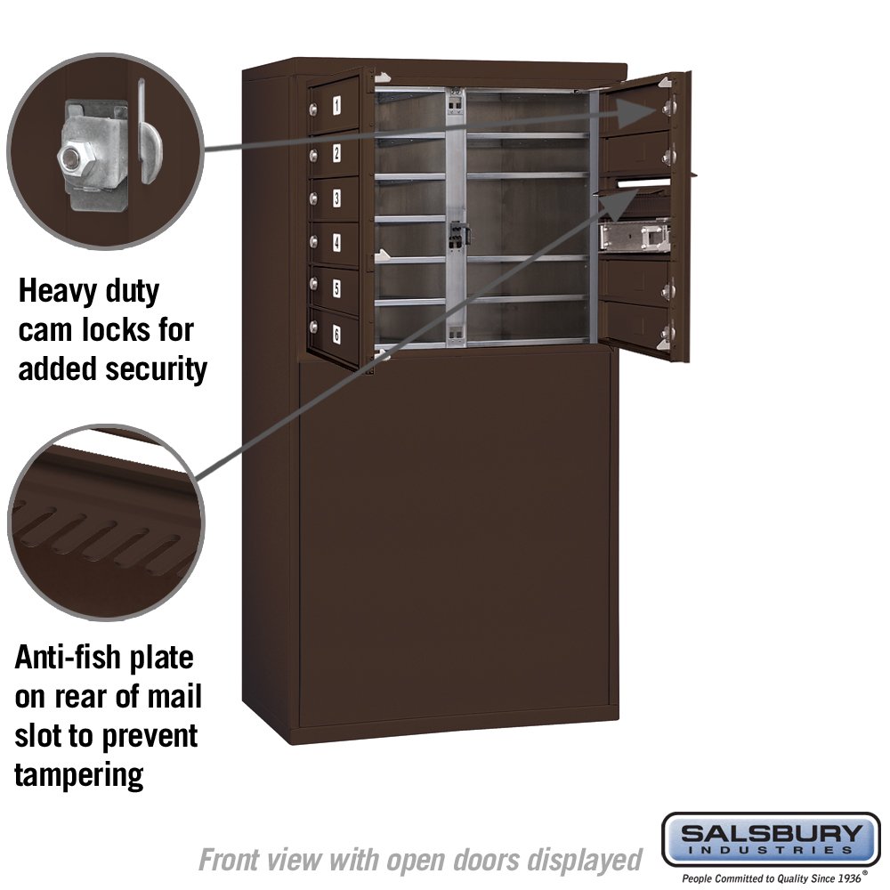 Bronze Free Standing Horizontal 4C Mailbox - Salsbury Industries 3906D-10ZFP | Durable Outdoor Mailbox for Homes & Businesses
