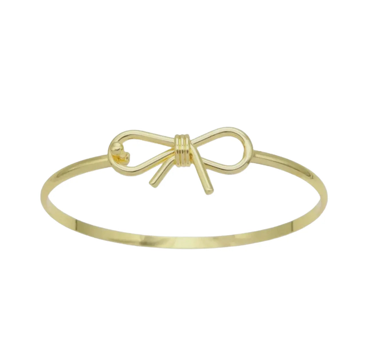 Lauren Kenzie Bow Bangle Bracelet for Women - Elegant Gold-Tone Bowknot Jewelry for Parties, Weddings & Daily Wear