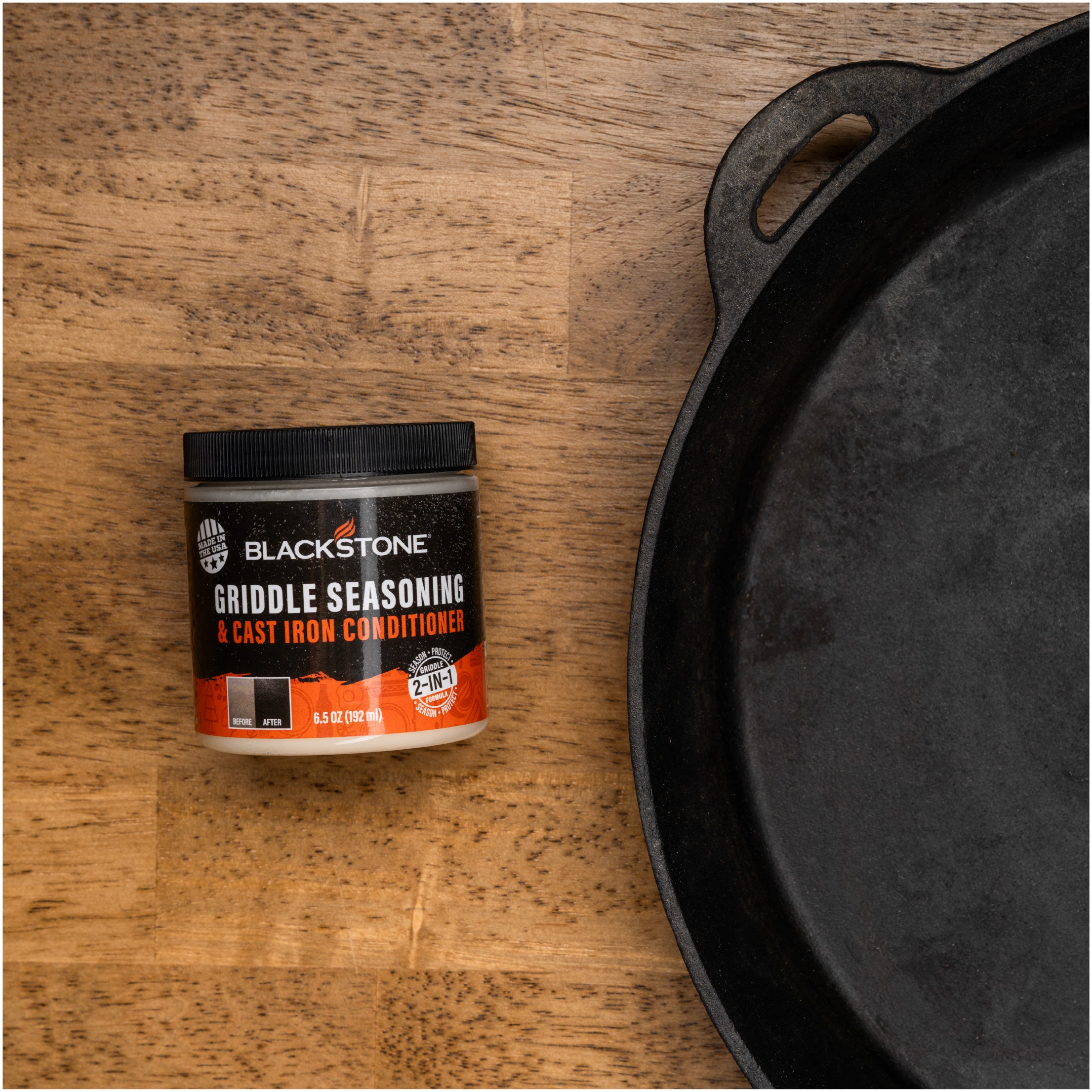 Premium Griddle Seasoning & Cast Iron Conditioner (6.5 oz) - Extends Cookware Life, Enhances Flavor - Perfect for Grilling, Frying & Outdoor Cooking