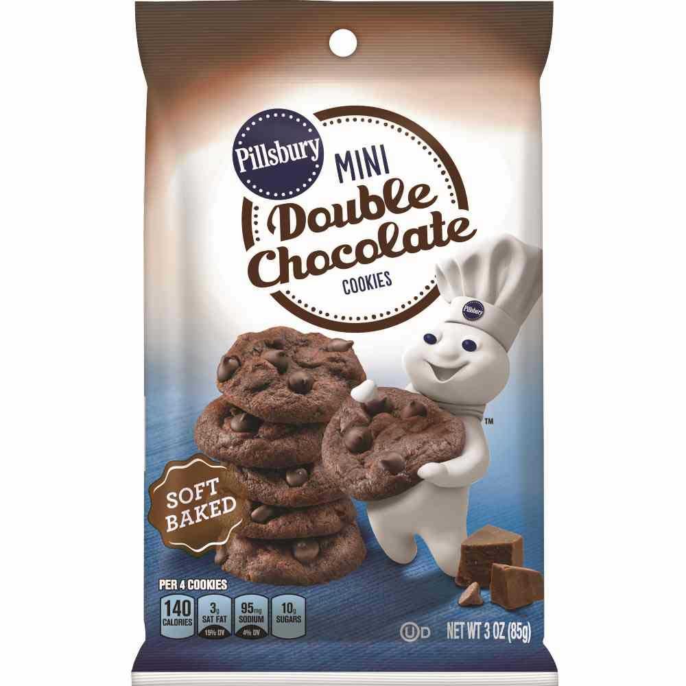 Pillsbury Soft Baked Mini Double Chocolate Cookies, 18 Ounce (9 Pack) - Rich Chocolate Flavor, Individually Wrapped Snacks for Lunch Boxes, Office Treats & After-School Snacks