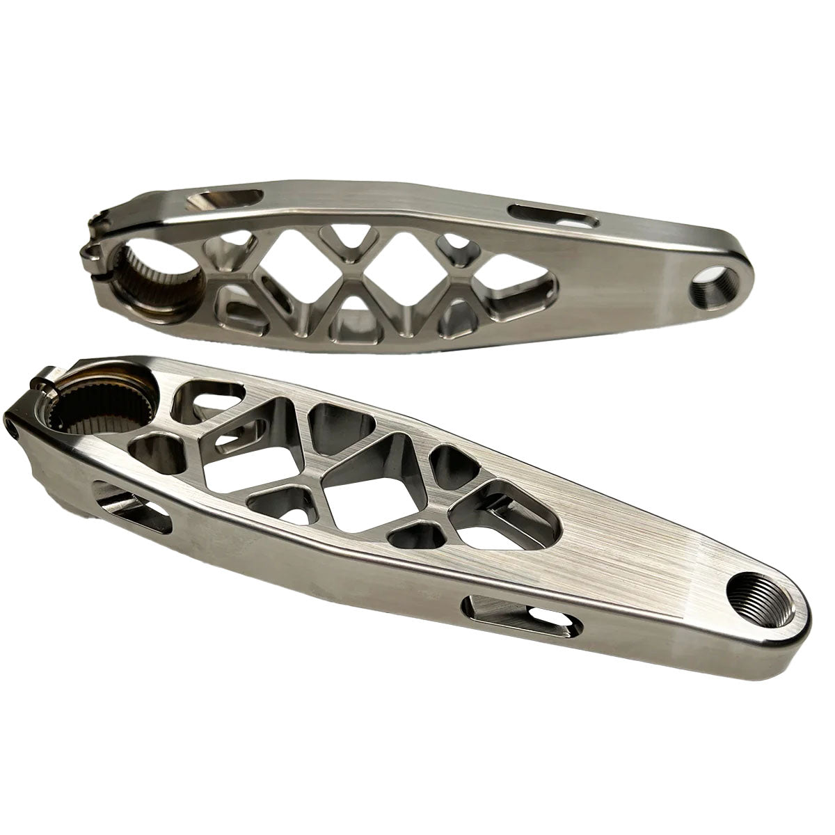 Shimano EP8 eCranks - 5Dev Titanium 157.5mm (Raw/Silver) for E-Bike Upgrades | High-Performance Electric Bike Crankset for Mountain & Road Cycling