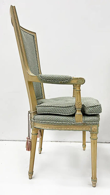 Hand Carved Natural Wood Neoclassical Style Armchair - Elegant Living Room Furniture for Home Decor & Lounge Seating