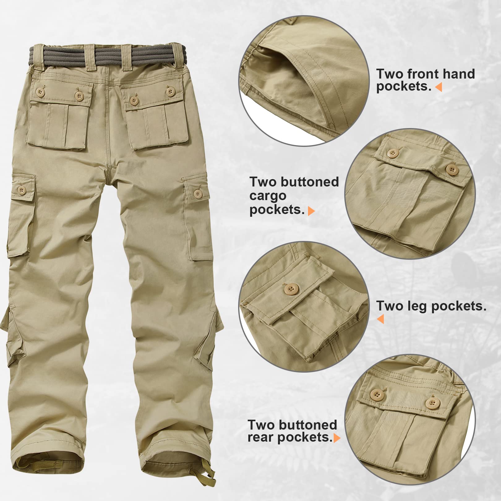 Alfiudad Women's Cargo Pants with Multiple Pockets - Casual Military Tactical Hiking Work Pants for Outdoor Adventures, Hiking & Everyday Wear