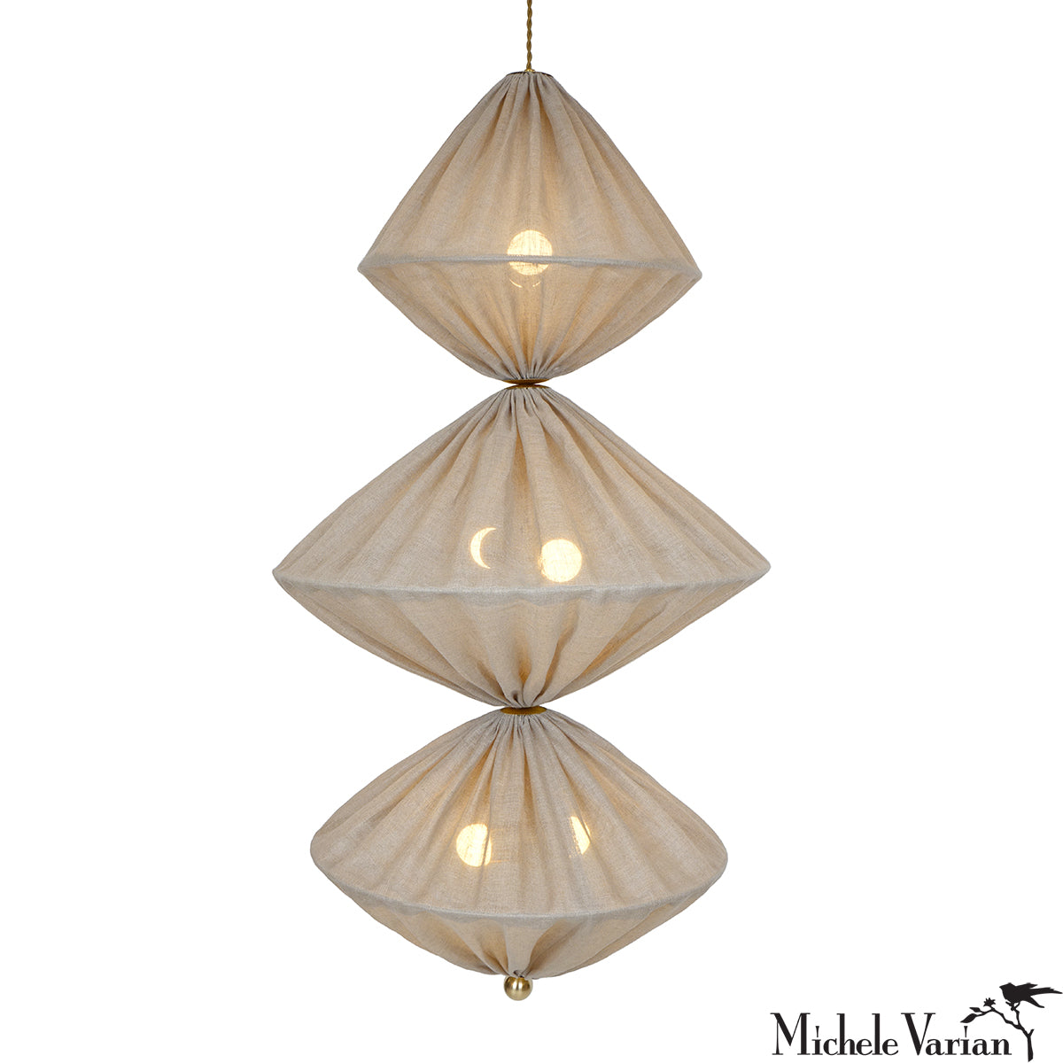 Stacked Diamond Pendant Light Fixture - Modern Crystal Chandelier for Dining Room, Living Room & Bedroom Lighting