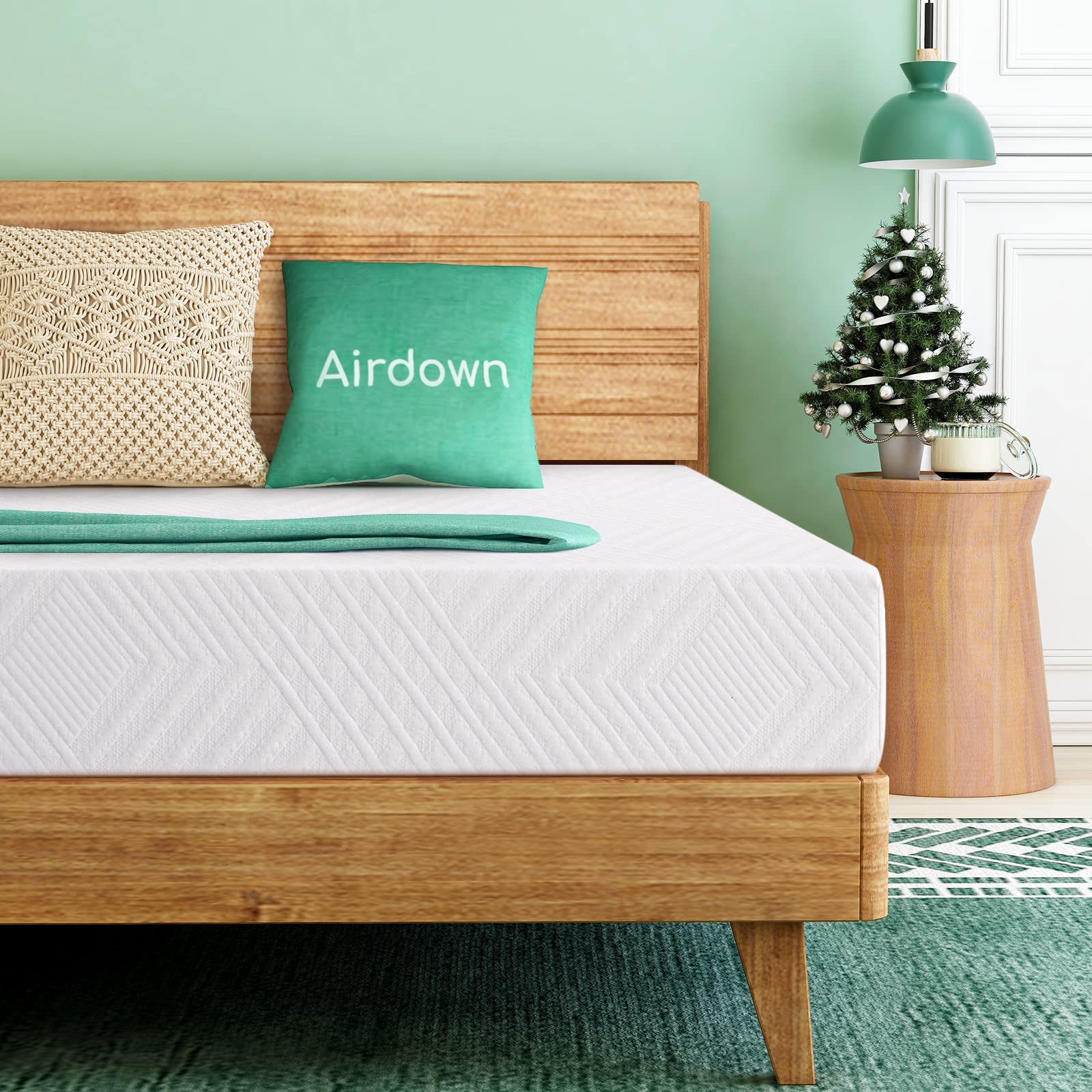 Airdown Twin XL Mattress - 10 Inch Memory Foam Mattress in a Box, Medium Firm Green Tea Infused Cooling Mattress for Pressure Relief, CertiPUR-US Certified, Made in USA | Perfect for Guest Rooms, Dorms & Small Spaces, Promotes Cool & Comfortable Sleep All Night