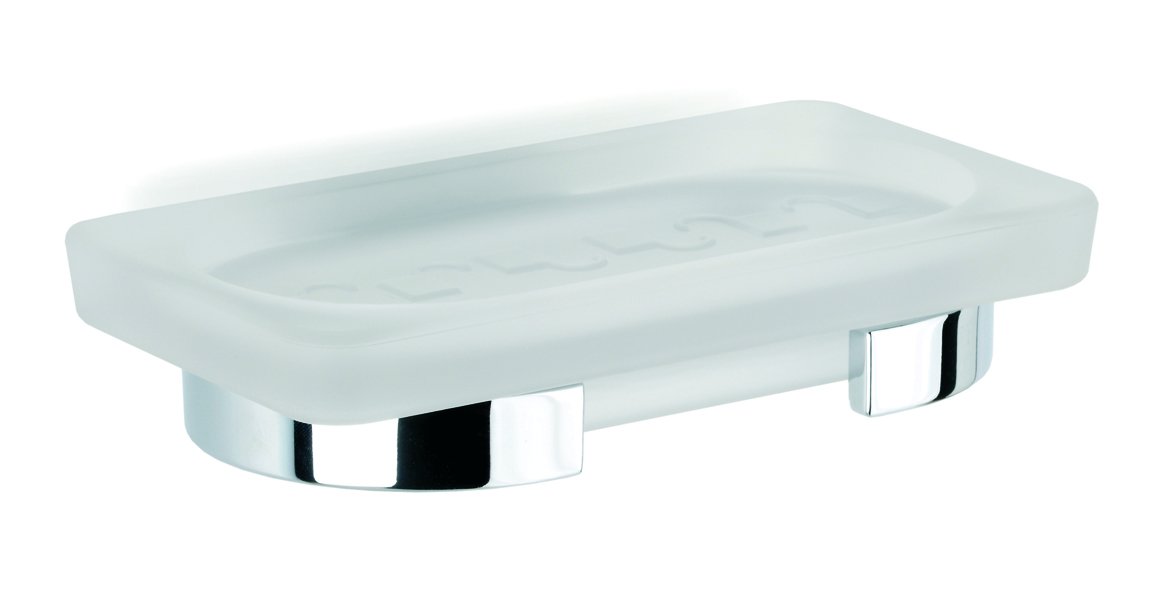 Bilbao Collection Glass Wall Soap Dish for Bathroom – Stylish and Functional Bathroom Organizer for Showers, Sinks, and Countertops