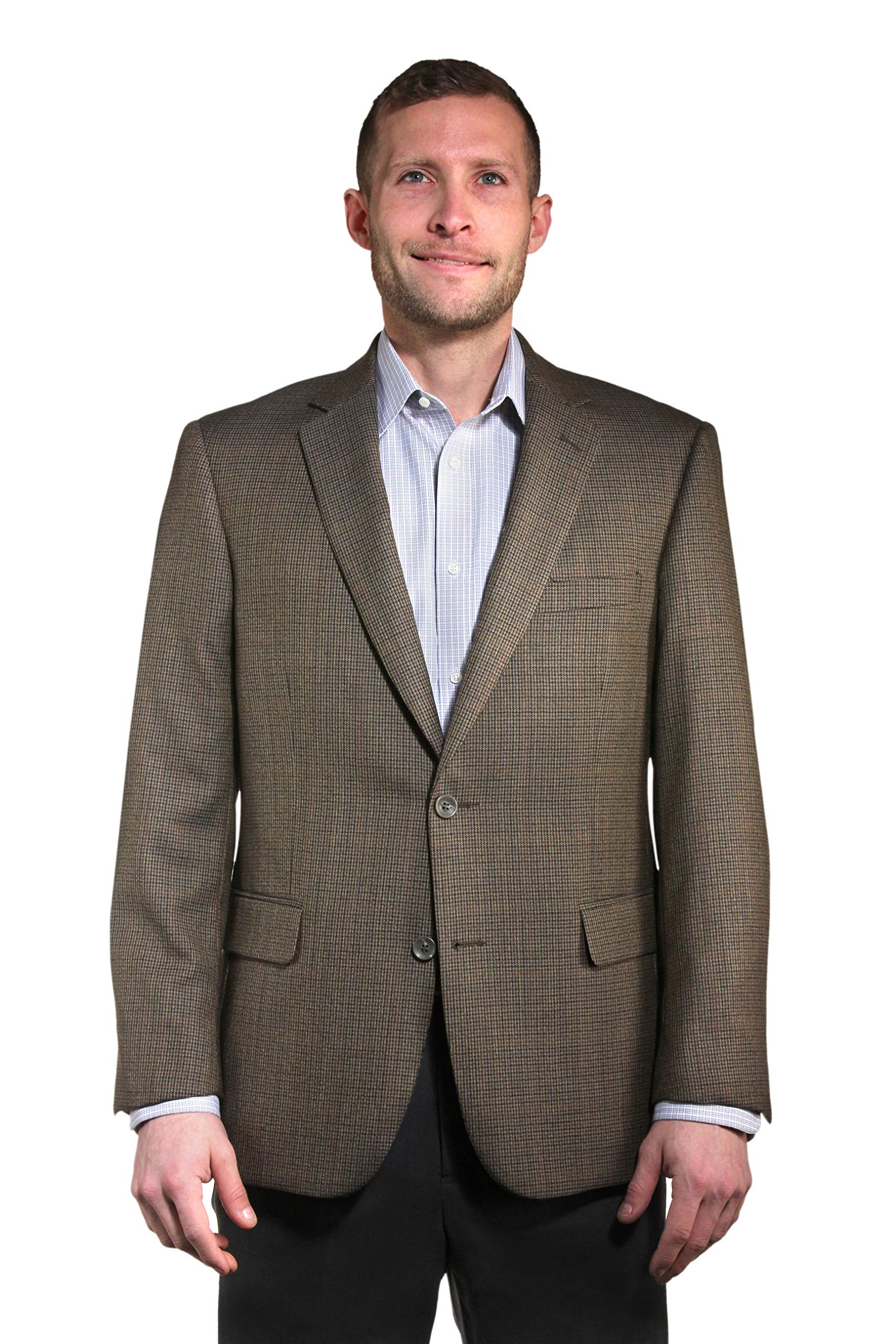Men's Taupe Houndstooth Blazer - Classic Slim Fit Sport Coat for Business & Formal Occasions | Perfect for Office, Weddings, and Special Events