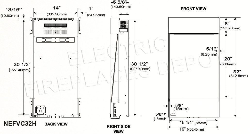 Napoleon Allure Vertical 32 Inch Wall Mount Electric Fireplace - Modern Heating for Living Room, Bedroom & Office Spaces