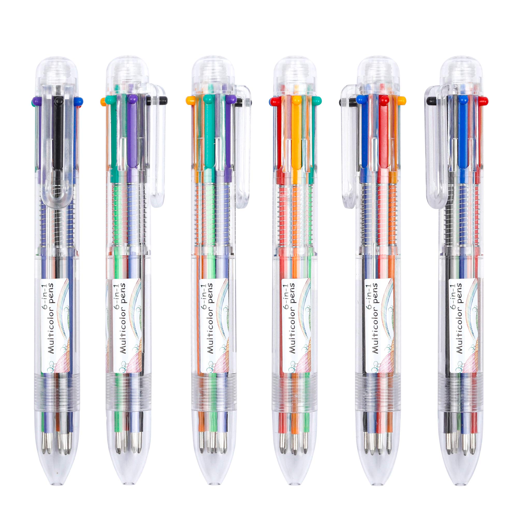 Shuttle Art 23 Pack Multicolor Retractable Ballpoint Pens - 6-in-1 0.7mm Fine Point Writing Pens for Office, School, Journaling & Note Taking - Perfect Gift for Students, Teachers & Artists