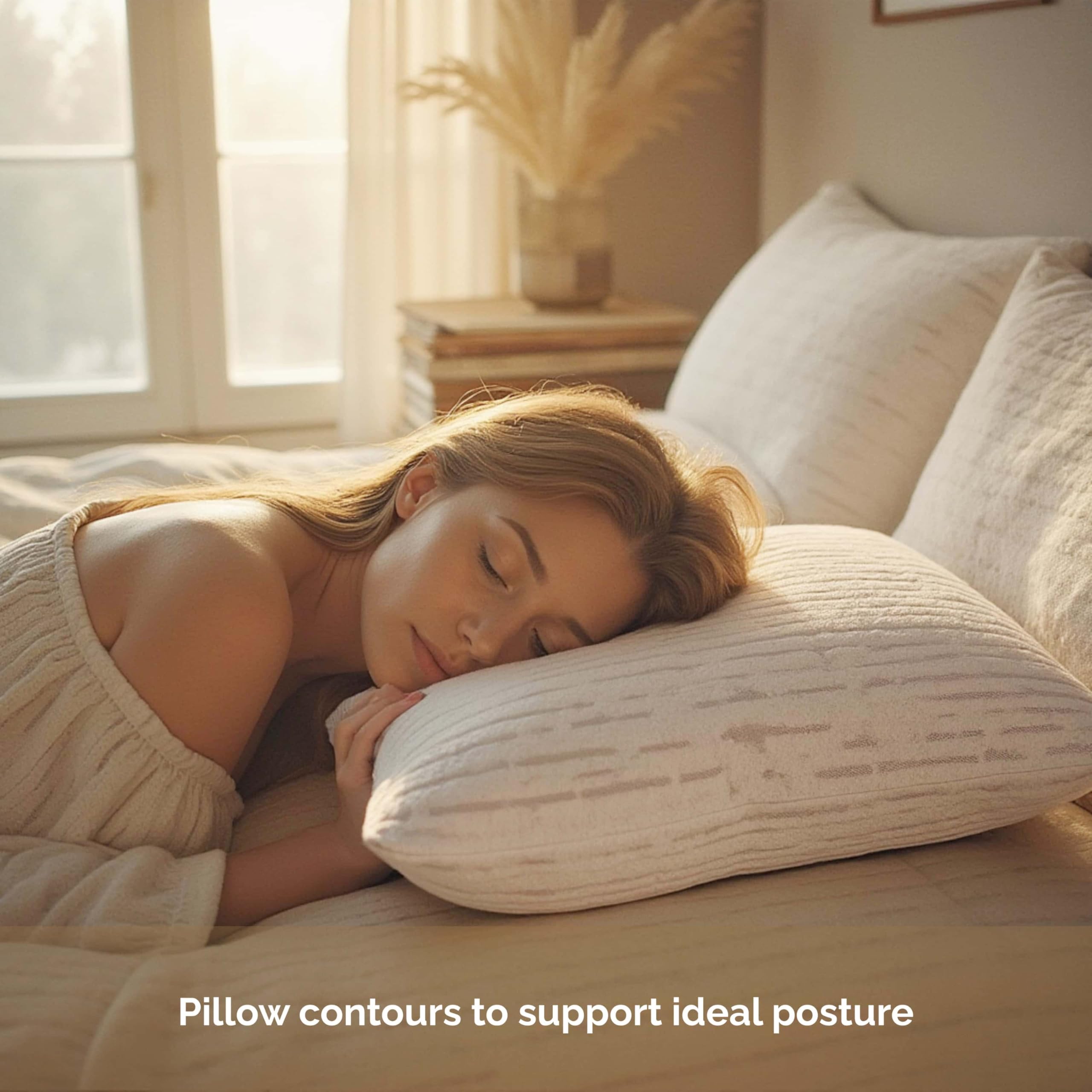Clara Clark Queen Size Memory Foam Pillows 2 Pack - Adjustable Shredded Foam Pillows for Back, Stomach & Side Sleepers | CertiPUR-US Certified | Washable Bamboo Rayon Cover | Perfect for Home, Hotel & Travel Use
