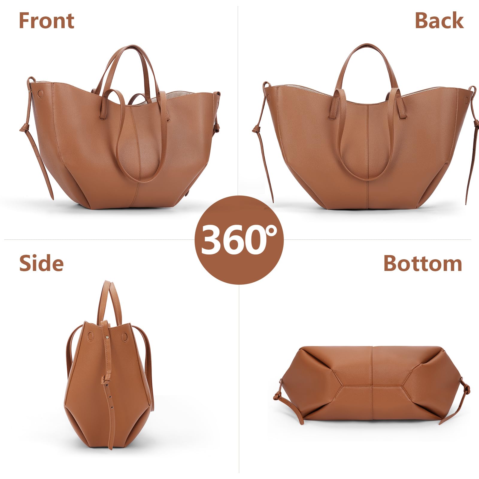 Stylish Faux Leather Tote Bag for Women - Professional Work Bag with Magnetic Closure | Trendy Handbag Purse for Office, Commute & Business Meetings
