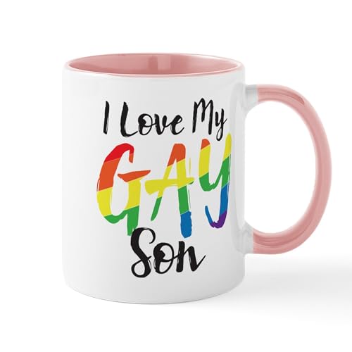 White/Pink Inside - I Love My Gay Son Mug
