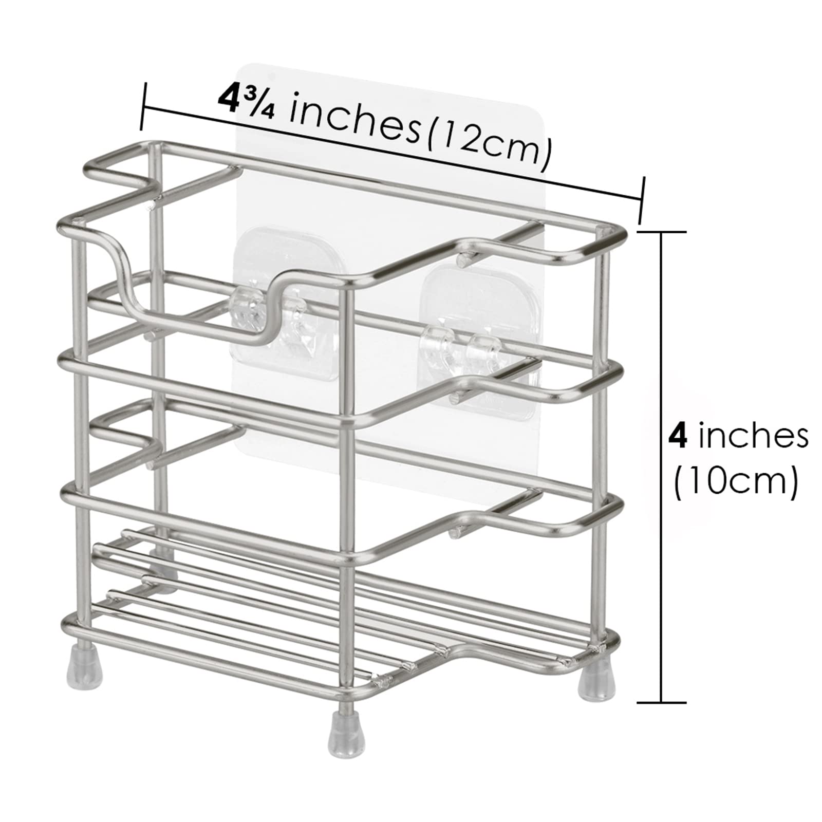 2 Pack Stainless Steel Wall Mounted Toothbrush Holder with 3 Slots - Brushed Nickel Bathroom Organizer for Electric Toothbrushes & Toothpaste - Space Saving Solution for Showers, Countertops & Small Bathrooms - Perfect for Modern Homes, Apartments, Dorm Rooms & Travel Use