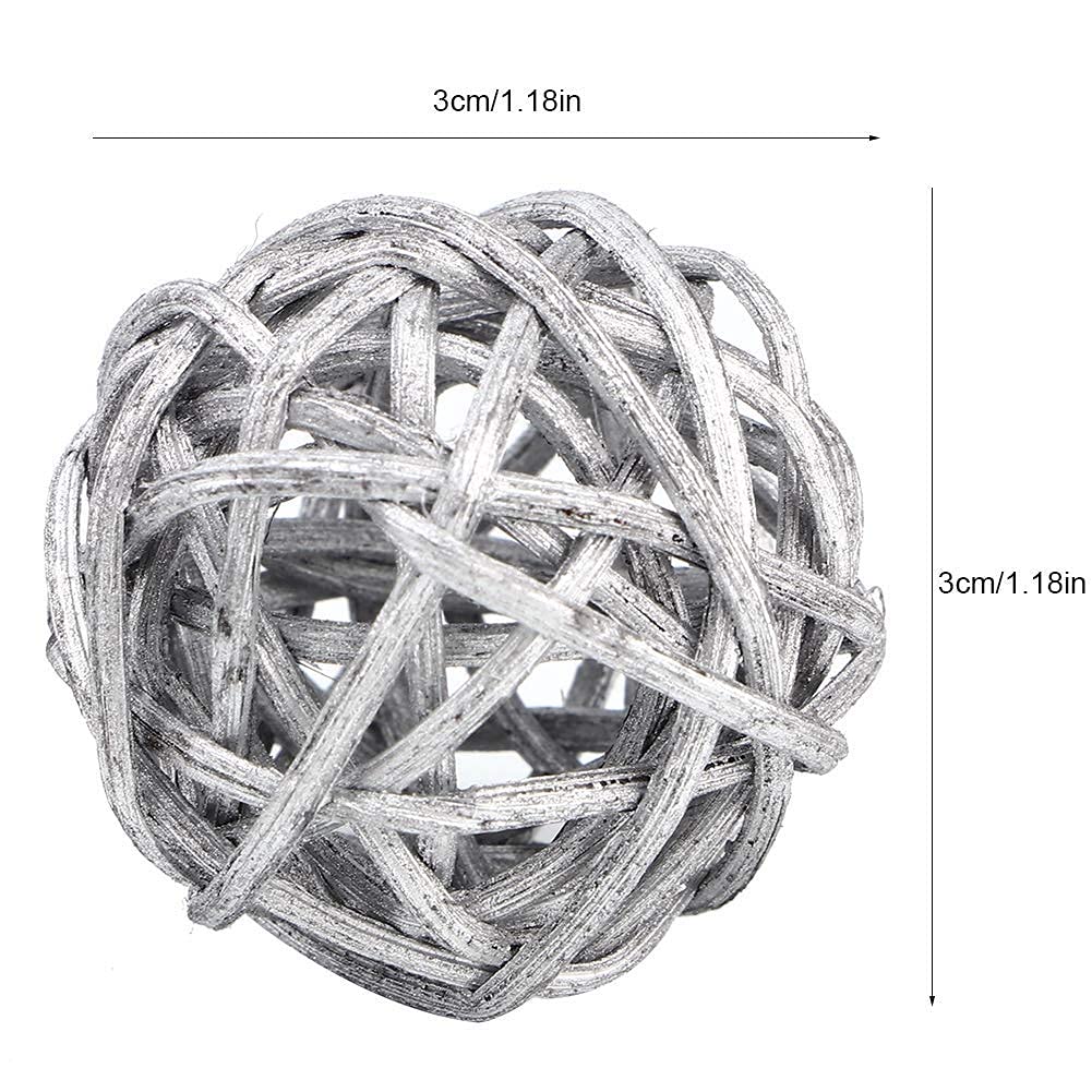 20PCS Natural Wicker Rattan Balls - Decorative Orbs for Vase Fillers, DIY Crafts, Wedding Centerpieces & Party Decor (1.18 Inch) - Perfect for Boho Home Decor, Table Scatter, Aromatherapy Diffusers & Gift Wrapping Accents