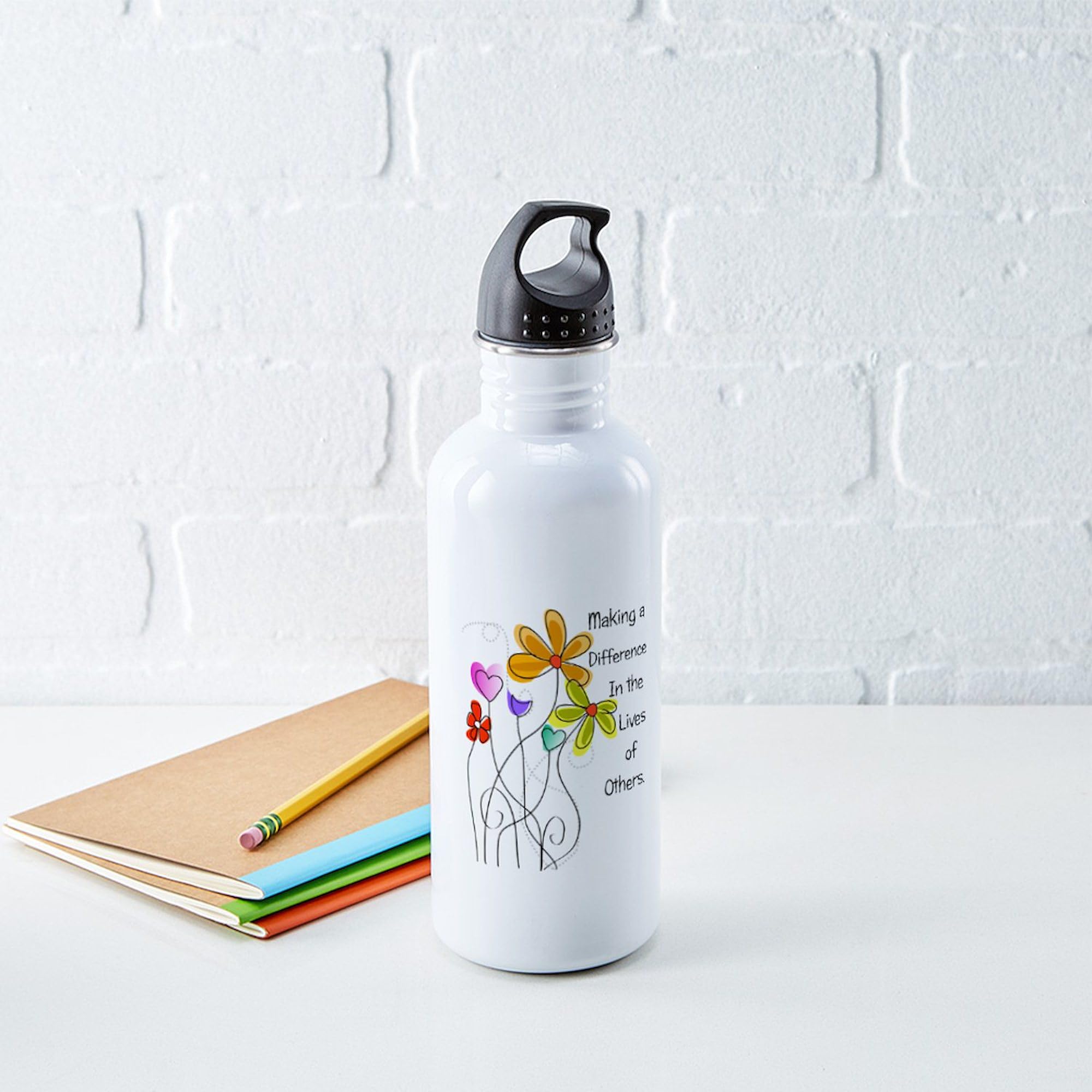 CafePress Caregiver 1.0L (34 oz) Stainless Steel Water Bottle - Durable & Insulated for Home, Office, and Outdoor Use