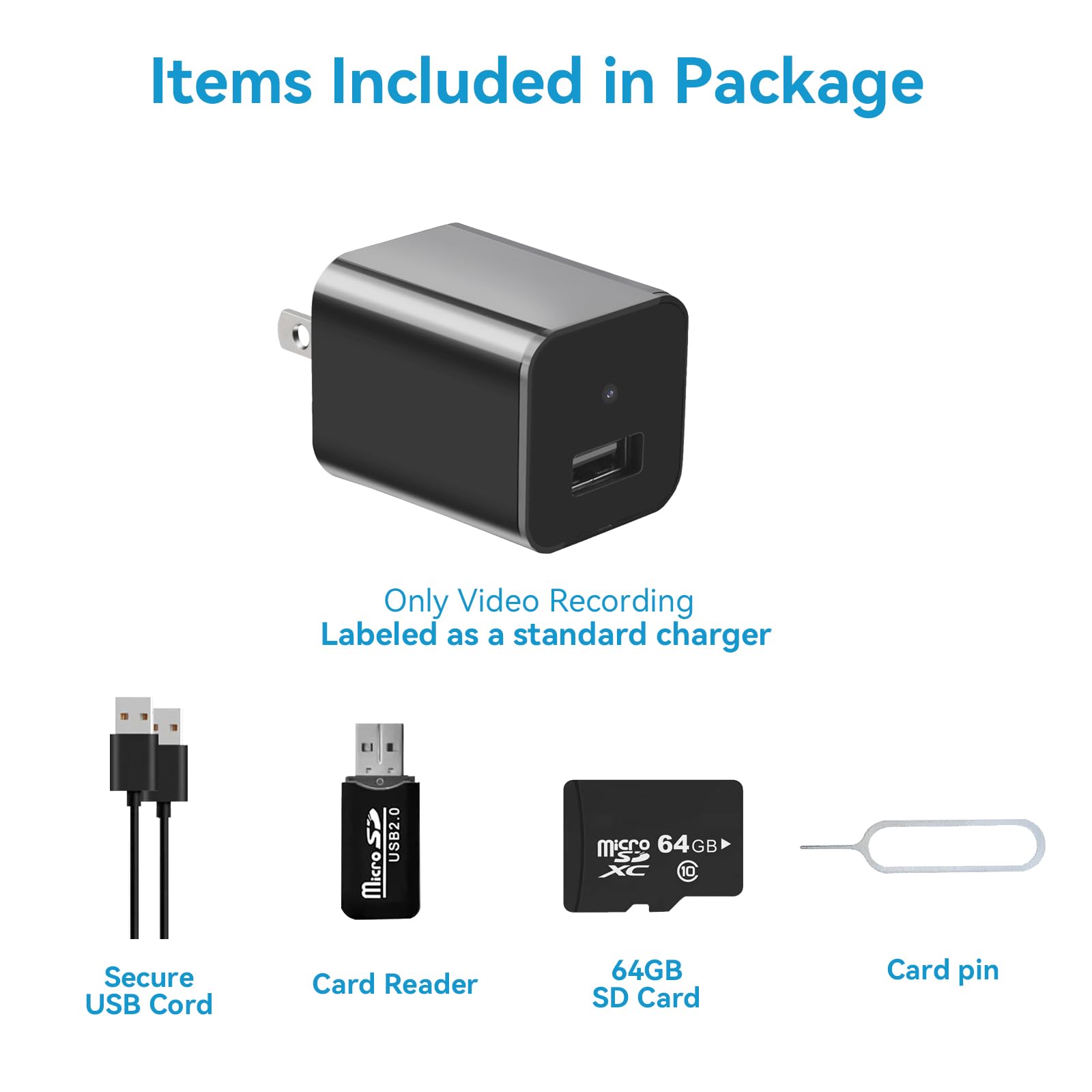Hidden Camera Spy Charger - 1080P HD Wireless Mini Nanny Cam with Motion Detection for Home Security | Indoor Surveillance, Office Monitoring & Baby Watching