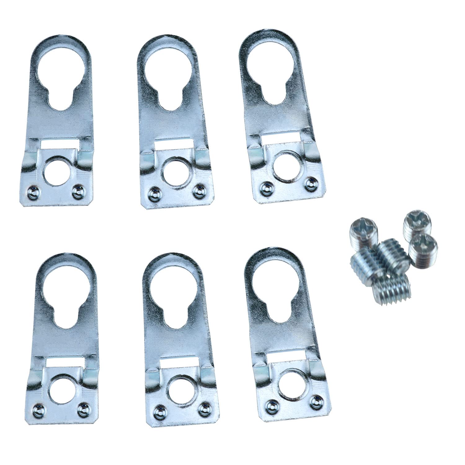 Durable Aluminum Alloy Picture Frame Hooks - 6PCS Silver Hanging Brackets for Wall Art, Photo Frames & Canvas Displays | Heavy Duty Rear Panel Hooks for Home & Office Decor