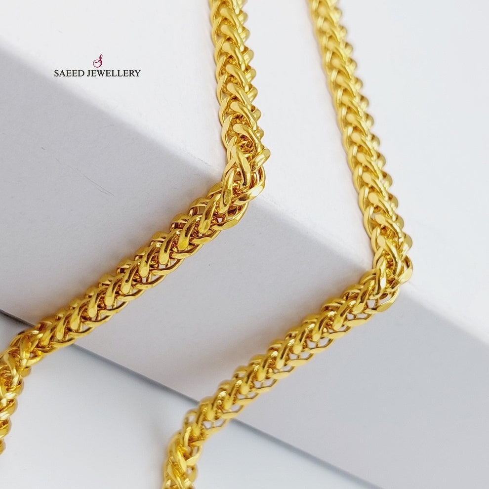 5mm Franco Chain Necklace 60cm (24 Inches) - Dainty Gold or Silver Cuban Link Chain for Women & Men - Perfect for Layering, Gifting & Everyday Wear