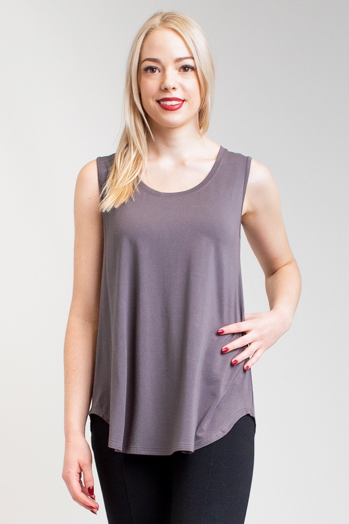 Stylish Charcoal Bamboo Jazz Tank Top for Women | Breathable & Comfortable | Perfect for Yoga, Gym & Casual Wear