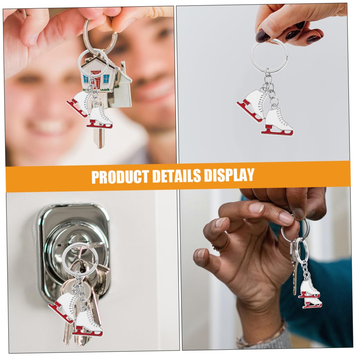 MILISTEN 3-Piece Skate Keychain Set - Mini Ice Skate Keychains, Novelty Metal Key Holders with Boot Keychain - Perfect for Skaters, Winter Sports Enthusiasts & Gift Giving