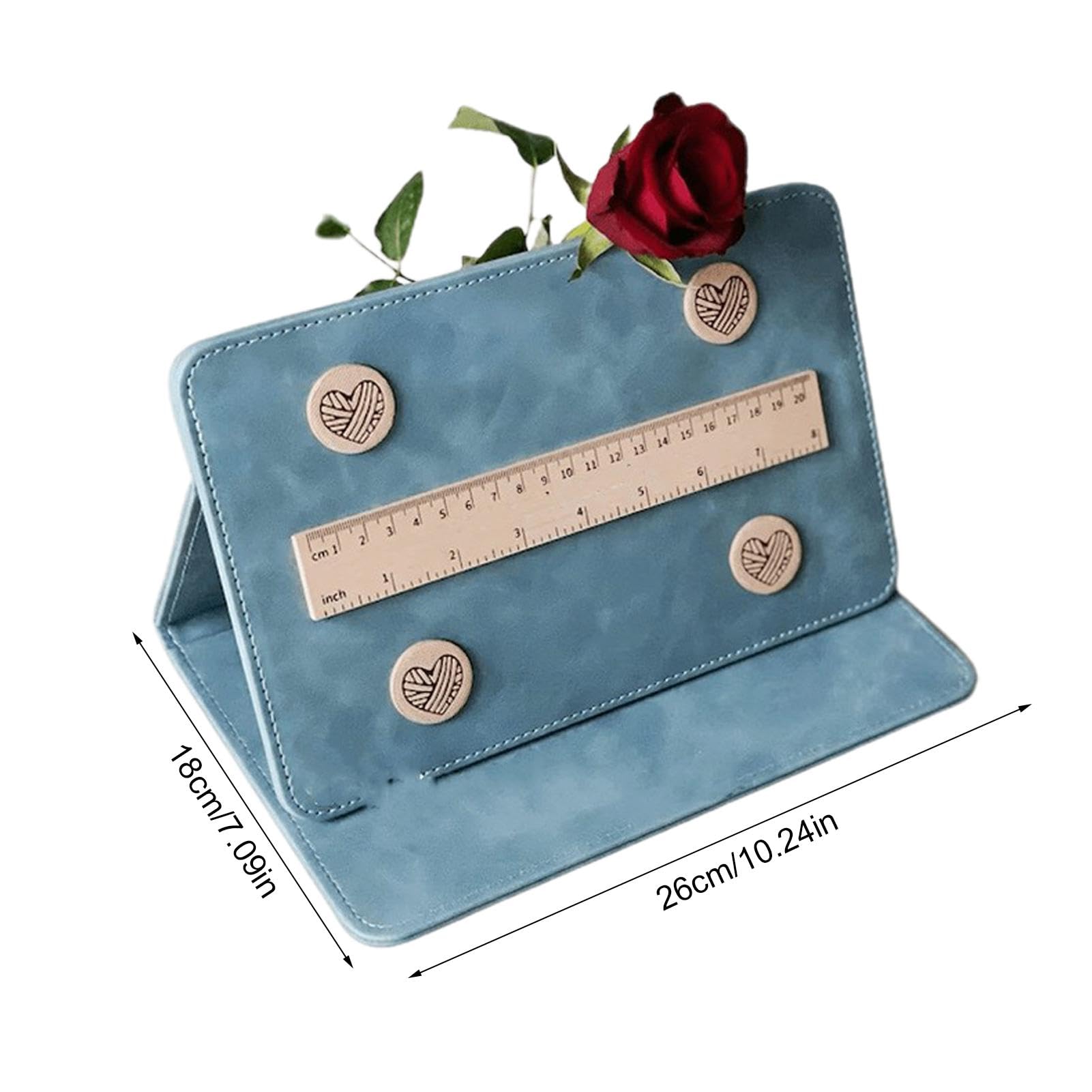 Foldable Magnetic Knitting Chart Holder with Magnet Ruler - Portable Knitting & Crochet Pattern Keeper - Perfect for Cross Stitch, Knitting Projects at Home or Travel