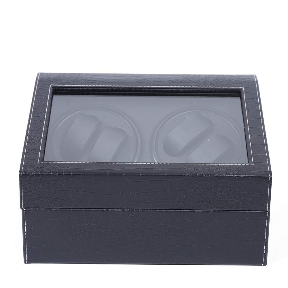 Automatic Rotating Watch Winder Box - 6 Watch Storage Display Case with LED Light for Luxury Watch Collection | Perfect for Home, Office & Travel Use