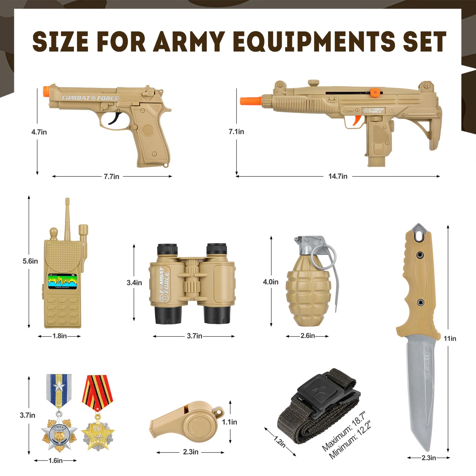 INNOCHEER Kids Army Costume - Military Soldier Halloween Costume for Boys Ages 3-12 | Perfect for Halloween Parties, Dress-Up Play & Patriotic Events