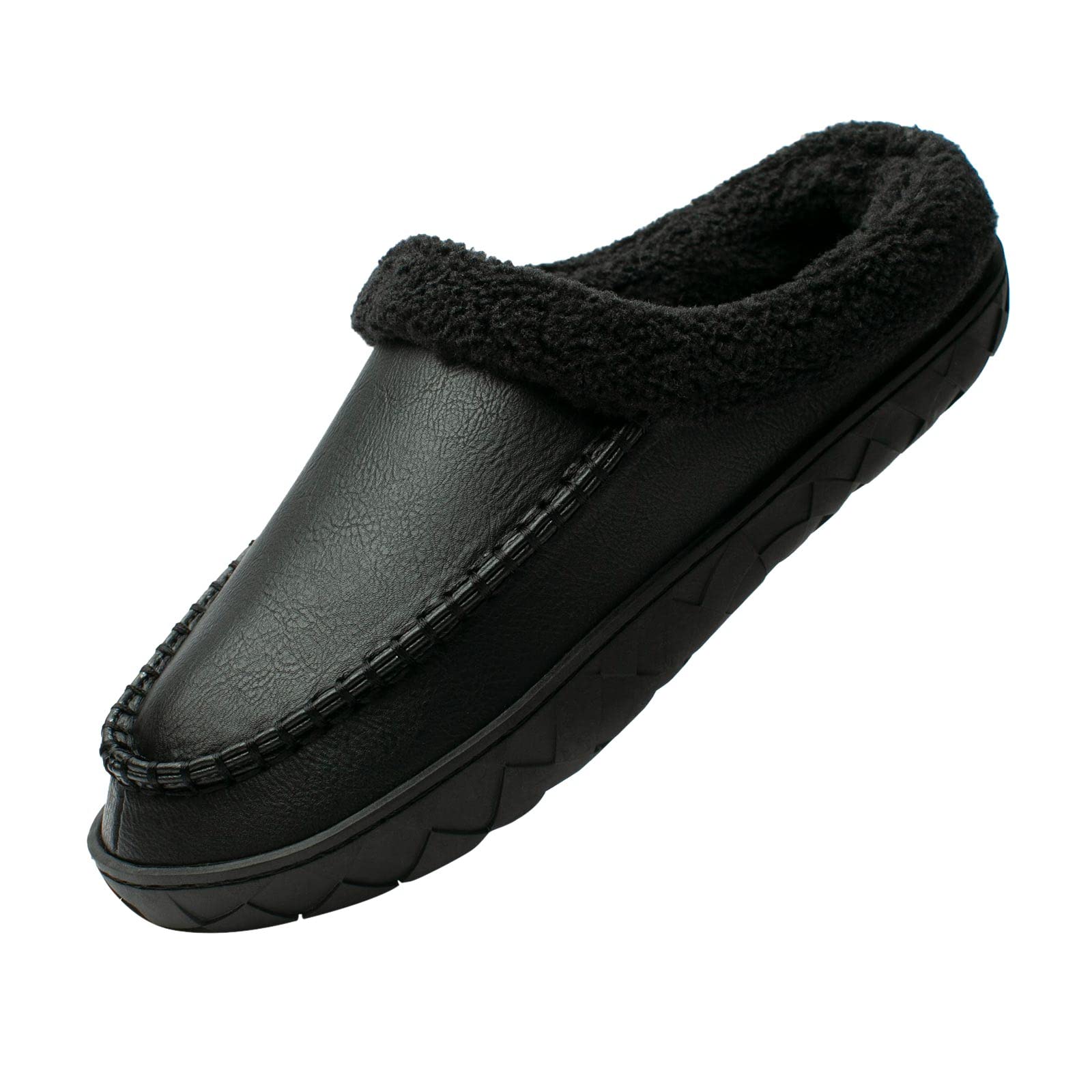 WOTTE Men's Moccasin Slippers - Soft Microsuede with Fleece Lining & Memory Foam - Comfortable House Shoes for Indoor/Outdoor Wear - Perfect for Home, Office, and Travel Use