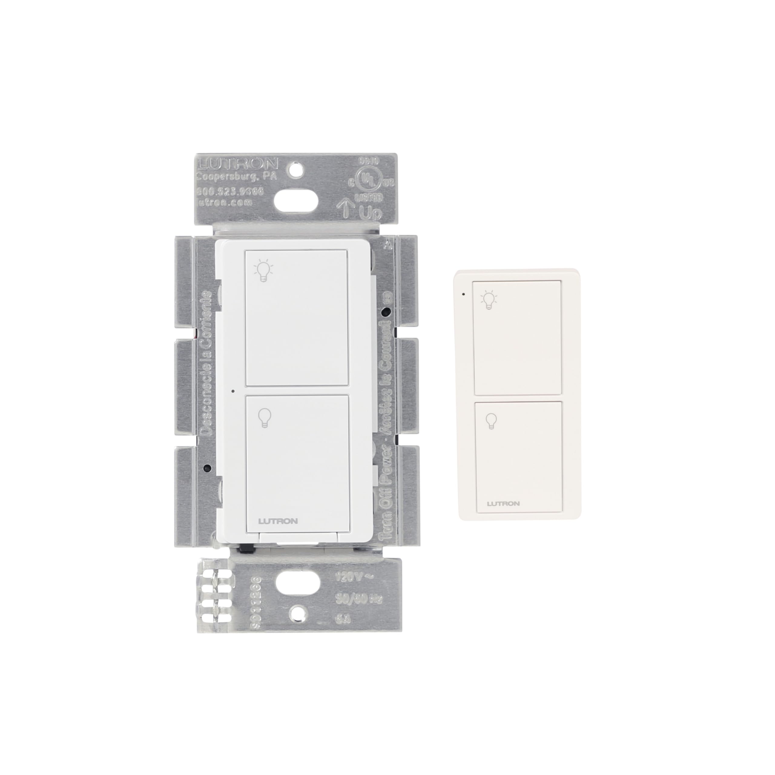 Lutron Caseta Smart Home 6A Switch with Pico Wireless Remote - Works with Alexa, Apple HomeKit & Google Assistant - Control Ceiling Fans, Exhaust Fans, LED Bulbs, Incandescent & Halogen Lights - Perfect for Smart Home Automation & Lighting Control (White)