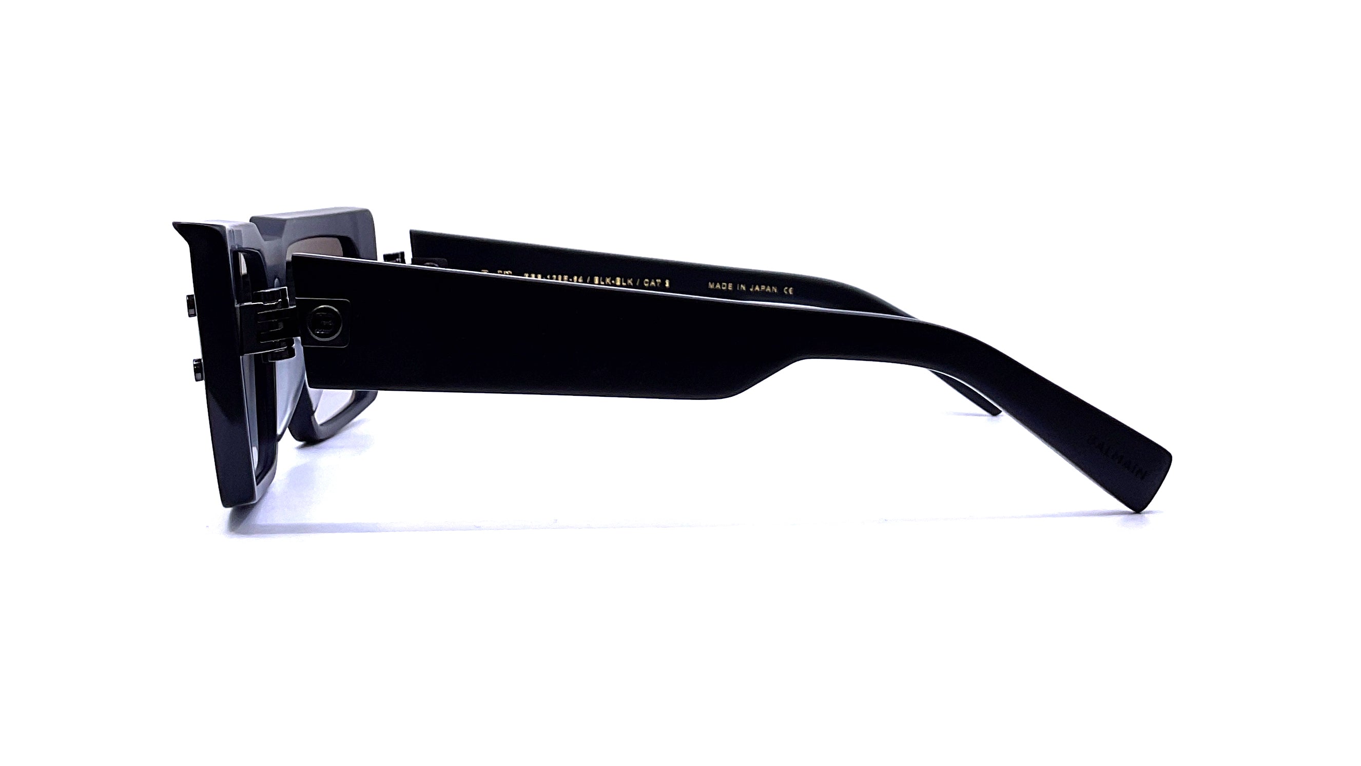 Balmain B VI Sunglasses - Black/Black Polarized UV Protection for Men & Women | Fashion Luxury Shades for Outdoor, Driving & Travel