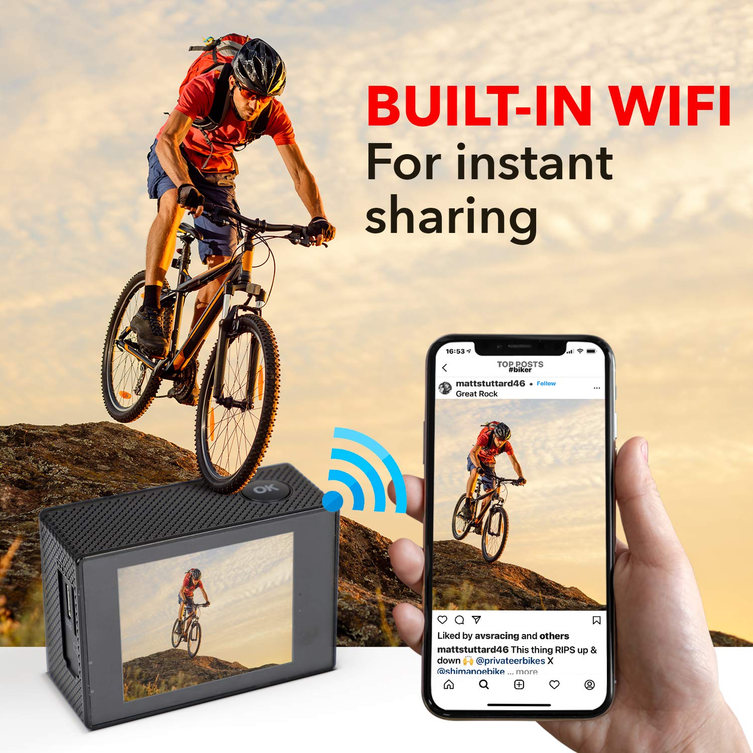 4K Waterproof Action Camera - 12MP SNAPSHOT Hero with 170° Wide Angle Lens | Professional HD Sports Camera for Diving, Skiing & Extreme Sports | Perfect for Underwater Adventures, Vlogging & Outdoor Activities