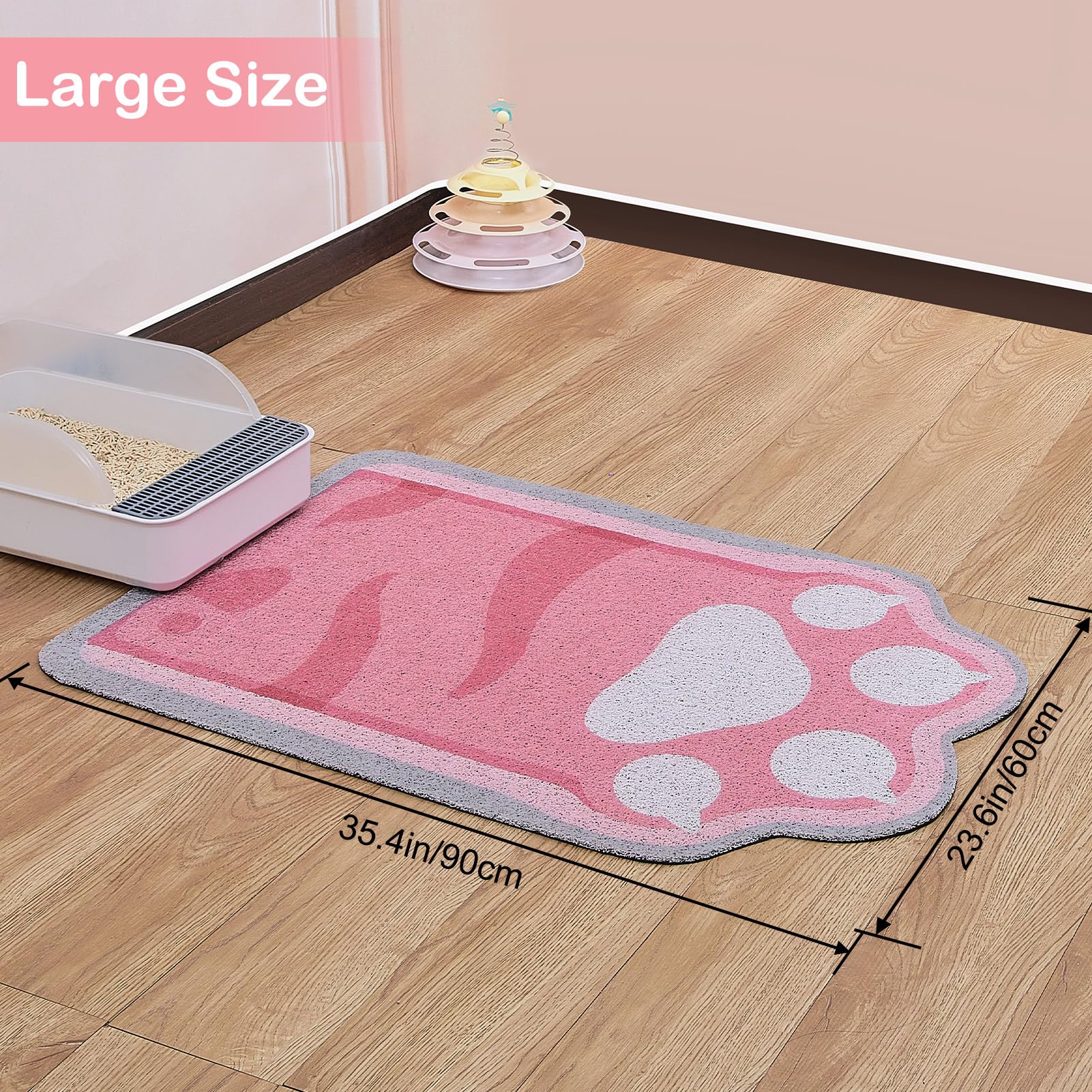 Premium Non-Slip Cat Litter Mat - Extra Large Litter Box Mat with Unicorn Design | Soft, Washable & Durable Kitty Litter Trapping Mat | Cute Cat Food Mat for Easy Cleanup | Perfect for Multi-Cat Homes & Small Apartments