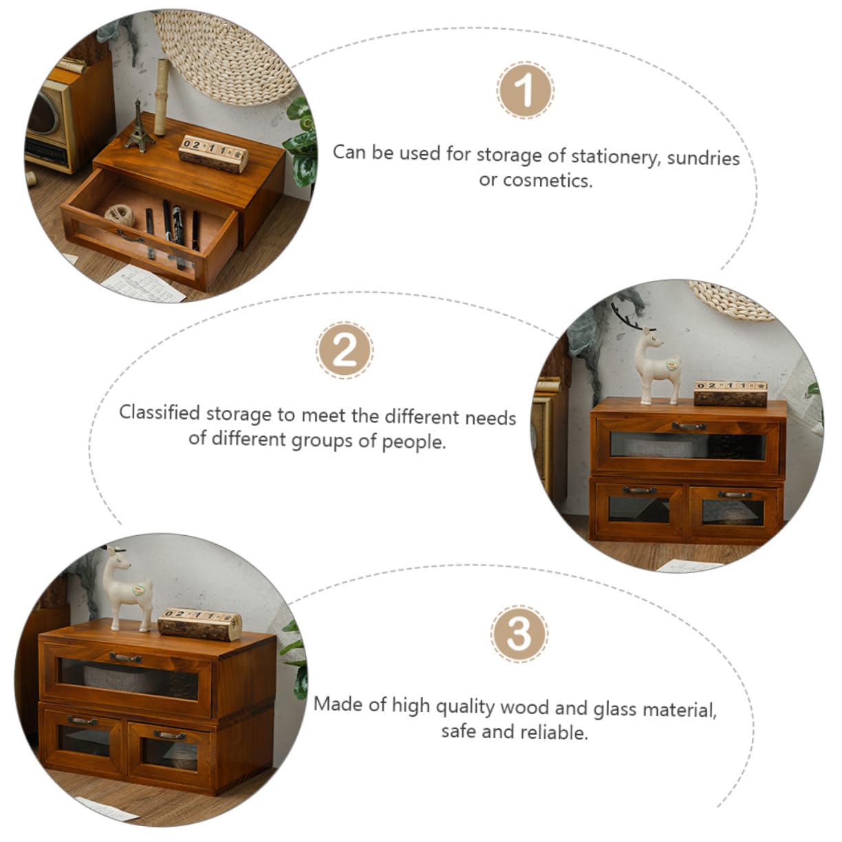 CIYODO Wooden Laptop Stand Riser with Storage - Adjustable Desktop Organizer for Computer, Printer, Monitor - Compact Home Office Desk Shelf for Couch, Kitchen, Vanity & Workspace (1-Piece, Natural Wood)