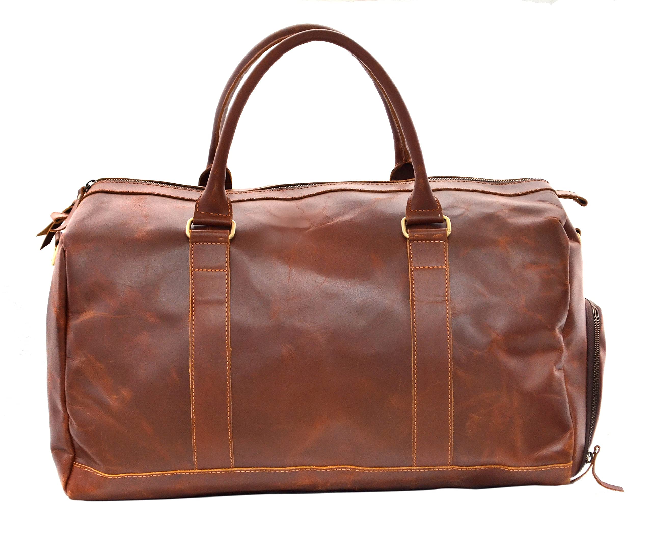 20 Inch Buffalo Leather Duffle Bag for Men - Large Travel Gym Weekender Overnight Carry On Luggage - Perfect for Business Trips, Gym Workouts & Weekend Getaways