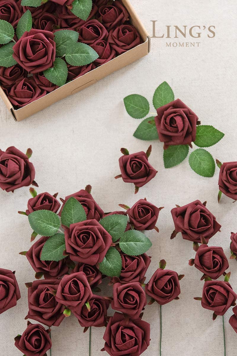 Burgundy Rose Buds for Wedding Bouquets & Home Decor