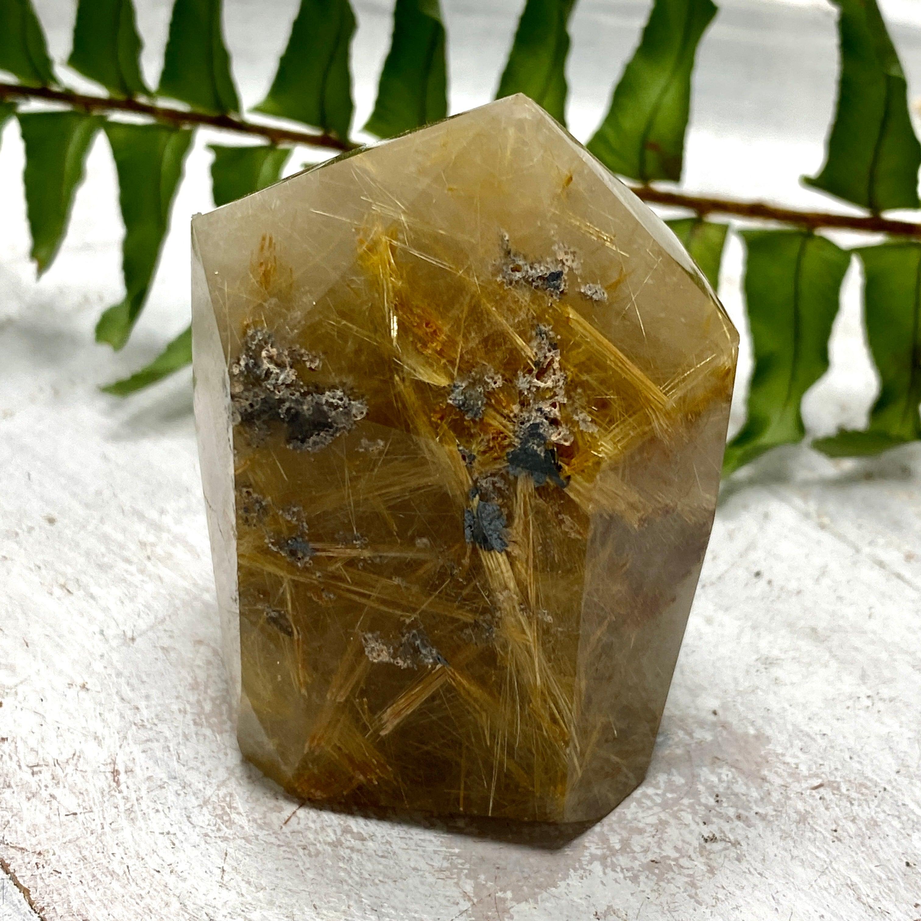 Golden Rutilated Quartz Generator RTQG 03 - Natural Healing Crystal for Meditation, Energy Work & Home Decor