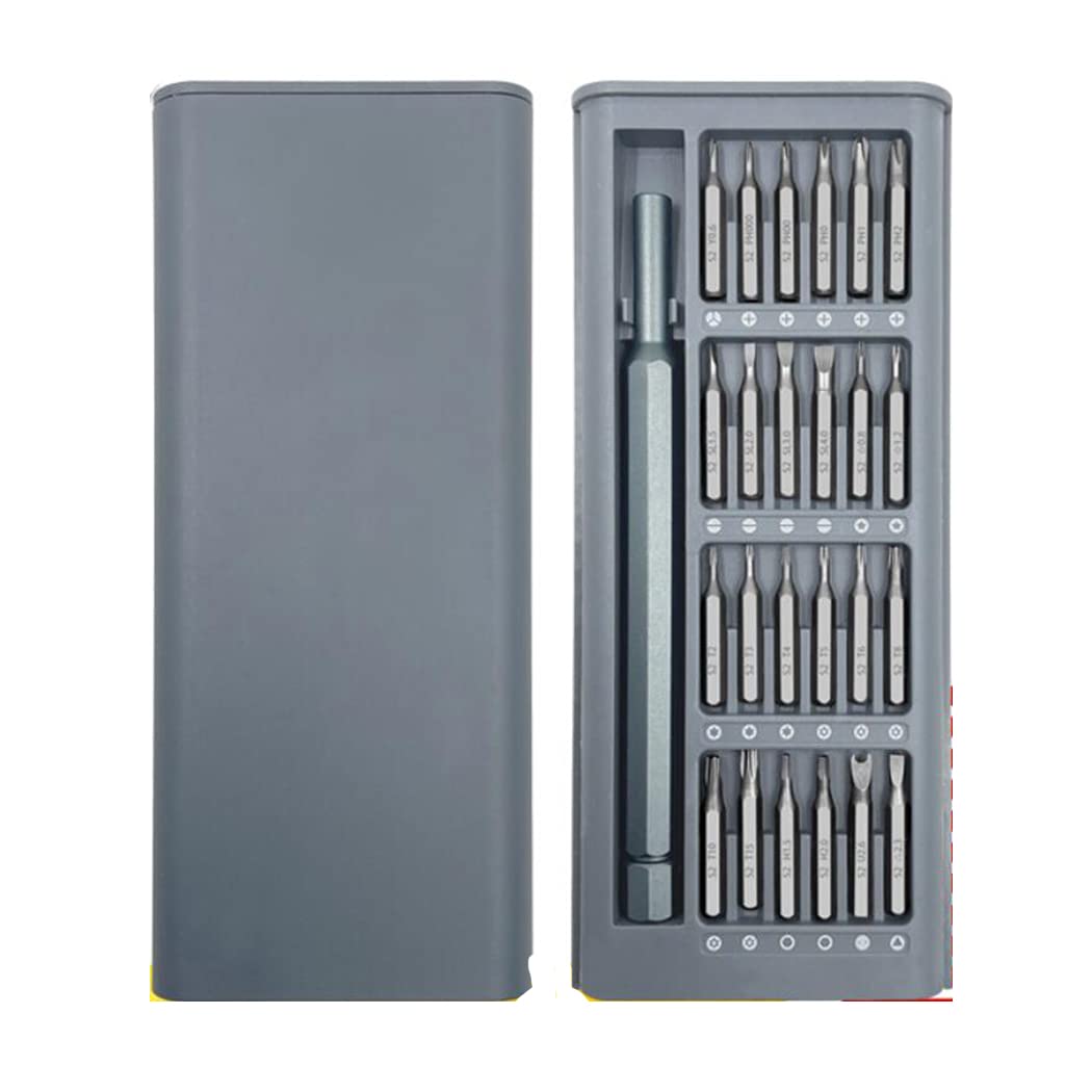 25 in 1 Precision Screwdriver Set with S2 Steel Bits - Professional Phone, Camera, Computer & Watch Repair Tool Kit (Grey) - Perfect for Electronics Repair, DIY Projects & Home Maintenance