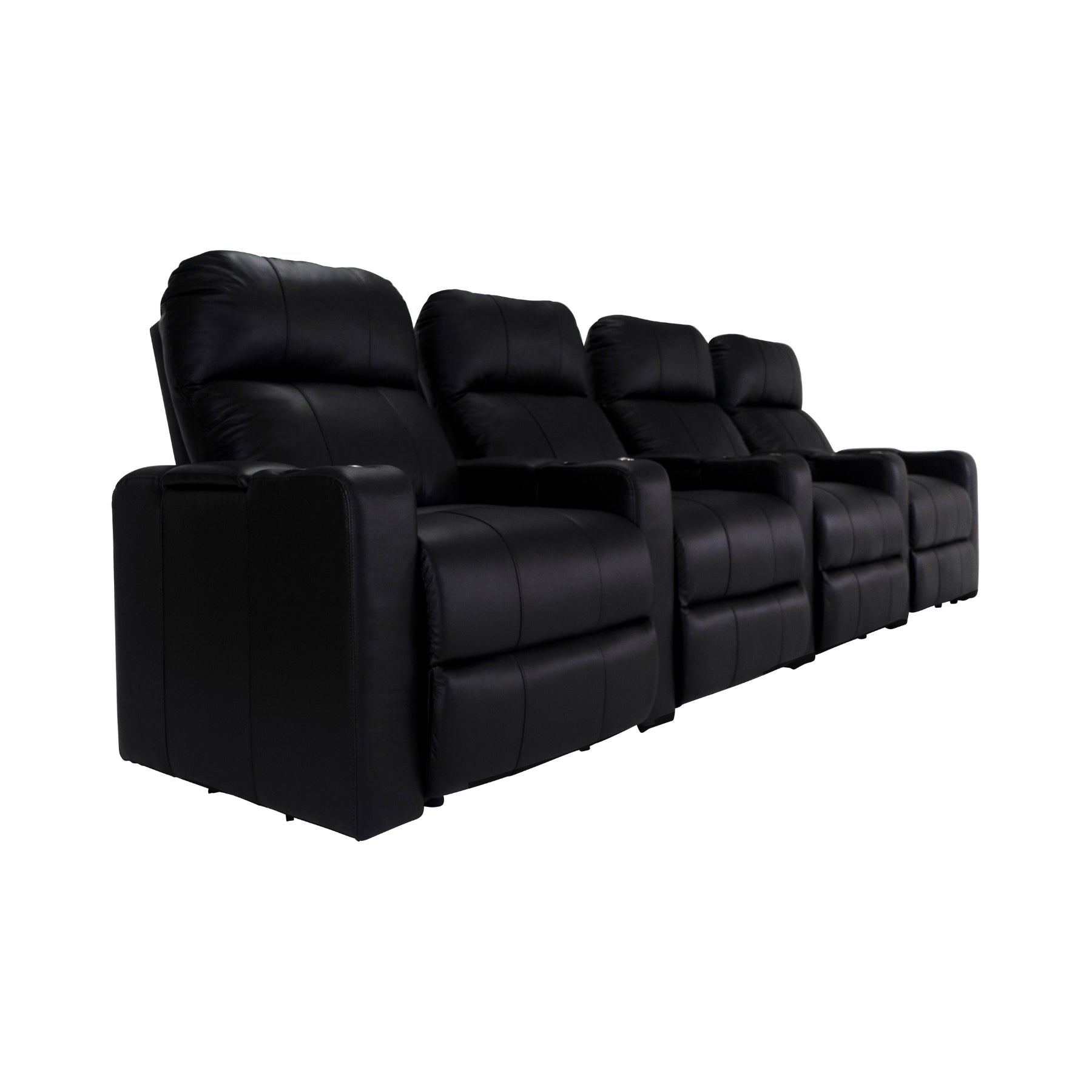 RowOne 4-Piece Recliner Set - Ultra Soft Fabric Sectional Sofa with Cup Holders and USB Ports | Perfect for Living Room, Home Theater, and Family Gatherings