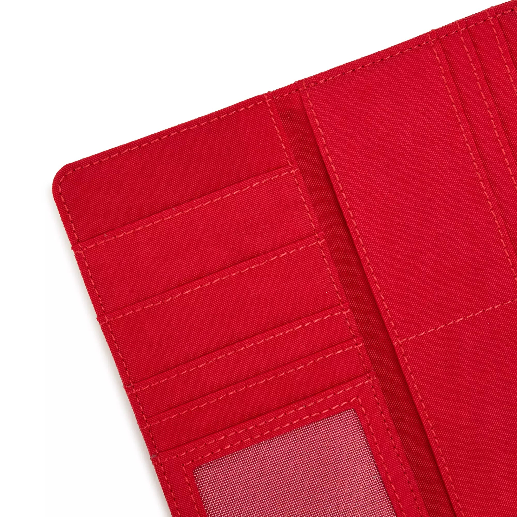 Kipling Money Land Snap Wallet - RFID Blocking Slim Wallet for Women - Red Rouge - Perfect for Travel, Shopping & Everyday Use