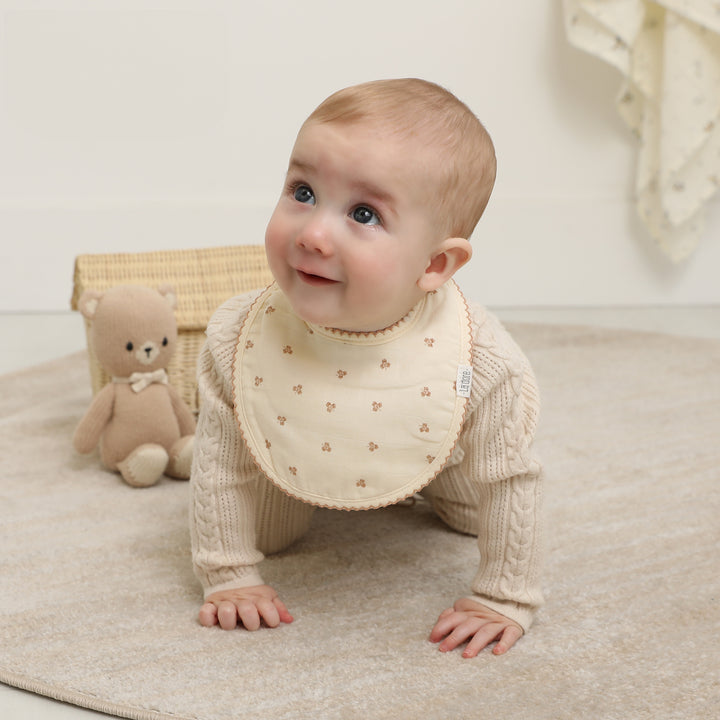 Adora Baby Muslin Bib - Soft & Absorbent Drool Bib for Infants & Toddlers - Perfect for Feeding, Teething & Everyday Use - Clover Design