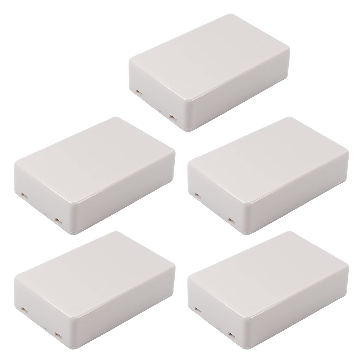 Fielect 5pcs ABS Plastic Electronic Junction Box - 70x45x18mm Waterproof Project Enclosure for Circuit Boards, DIY Electronics & Wiring (White) - Perfect for Home Automation, Solar Projects & Electrical Repairs