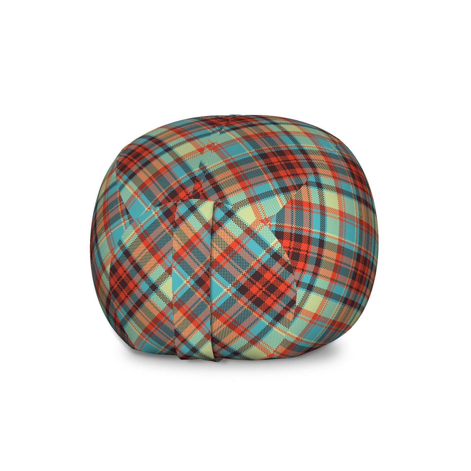 Ambesonne Plaid Toy Storage Bag Chair - Large Washable Organizer for Stuffed Animals | Kids Room Decor