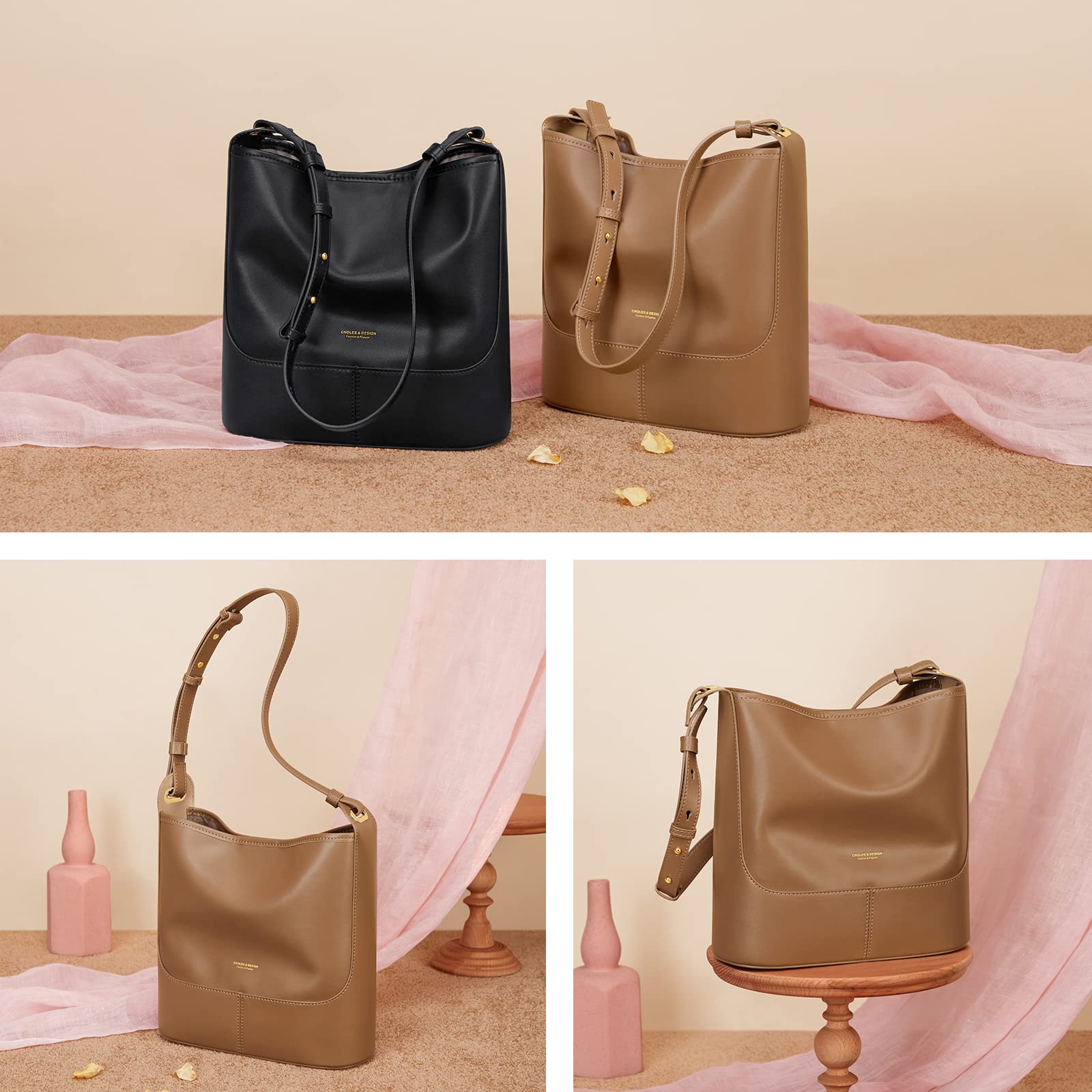 Genuine Leather Tote Bag for Women - Stylish Hobo Shoulder Satchel & Crossbody Purse - Perfect for Work, Travel & Everyday Use