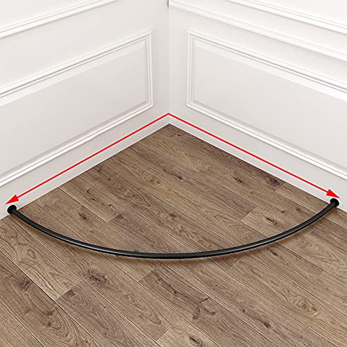 Clothing Store Fitting Room Curtain - Black Metal Rod Changing Room Drapes with Track & Rings (39 Inches/100cm) for Retail Boutique Dressing Rooms