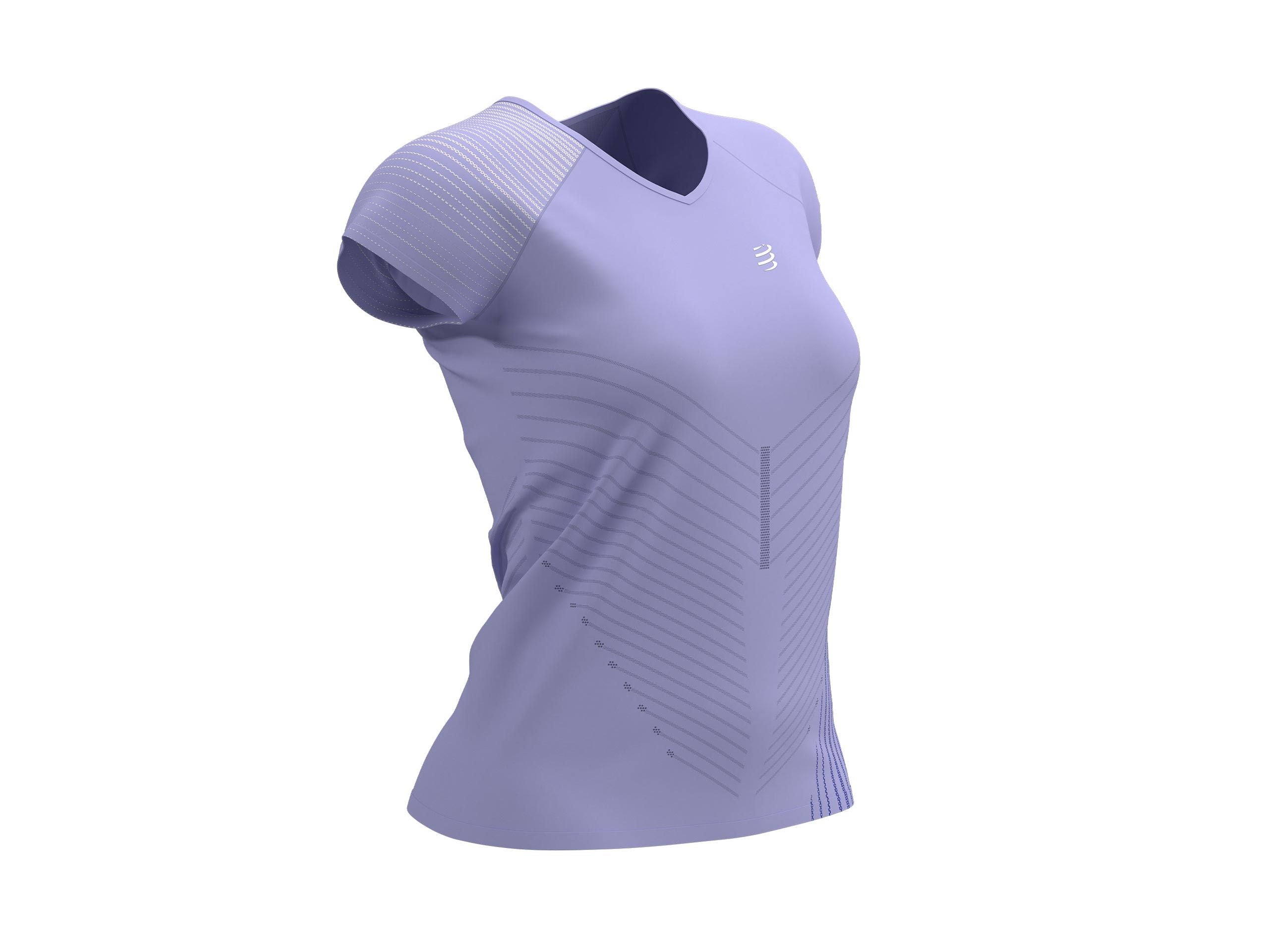 Compressport Women's Performance Short Sleeve Running Shirt - Moisture Wicking Athletic Top for Workouts & Training - Orchid Petal/Purple (AW00094B_365) | Ideal for Marathon, Gym & Outdoor Sports